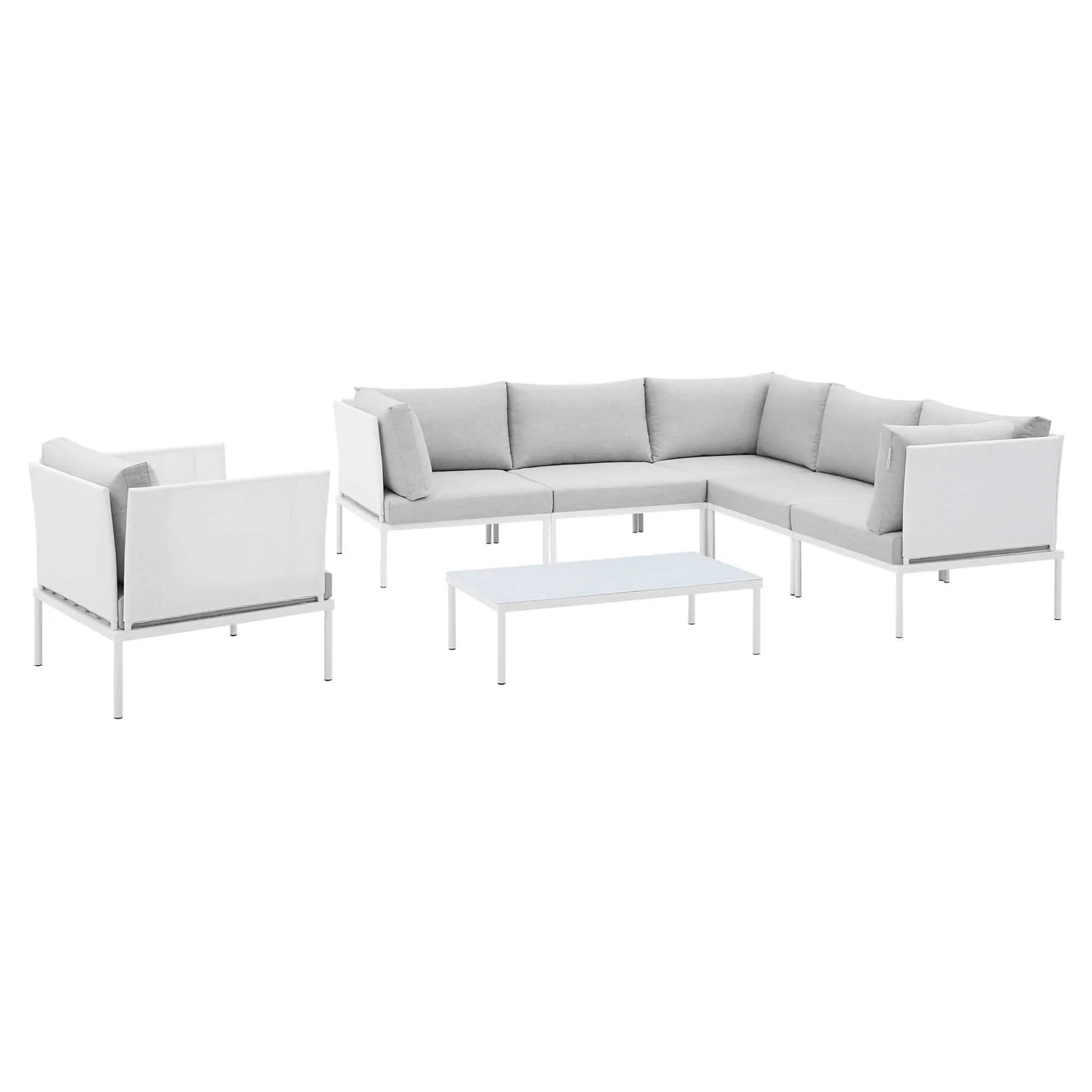 Harmony 7-Piece  Sunbrella® Outdoor Patio Aluminum Sectional Sofa Set by Modway