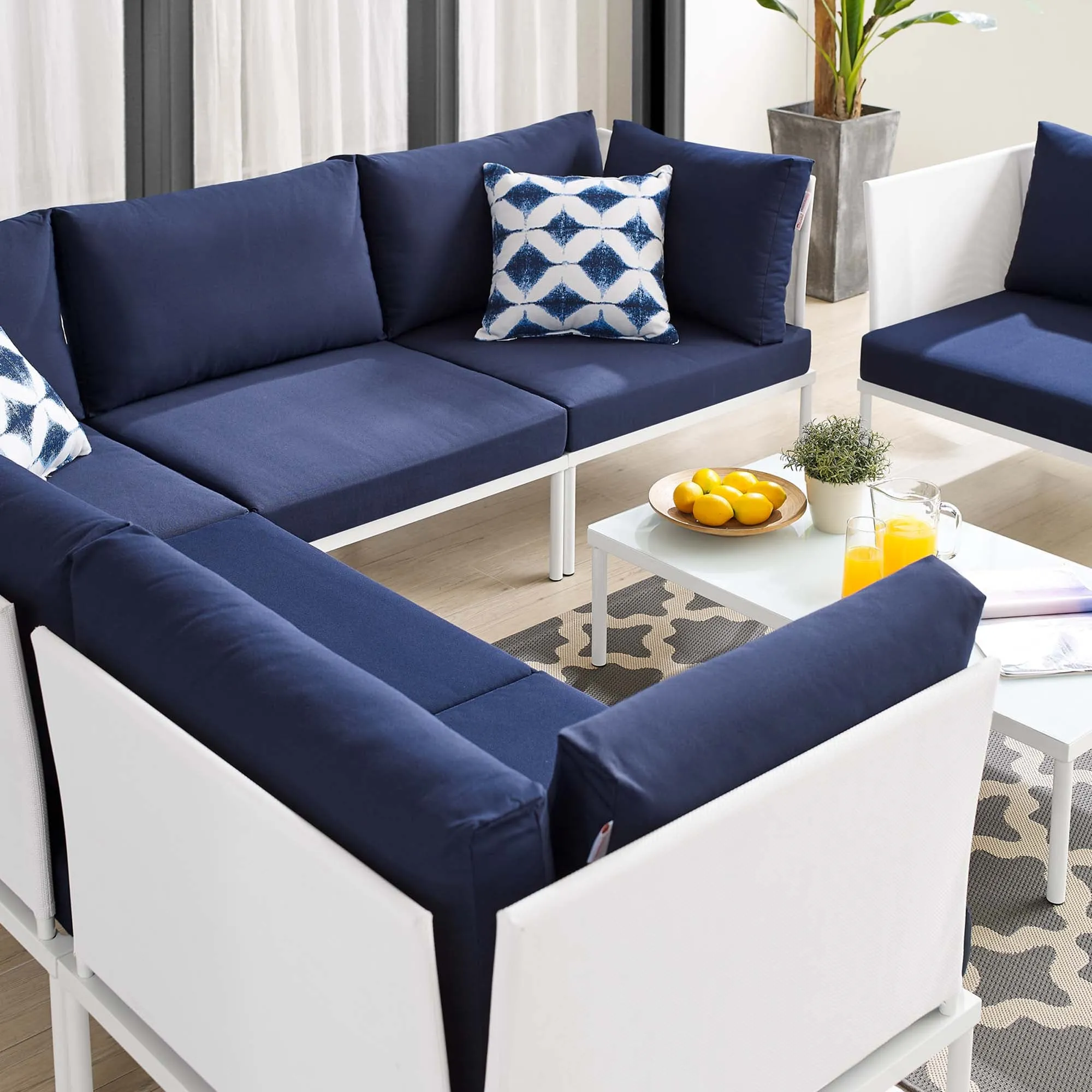 Harmony 7-Piece  Sunbrella® Outdoor Patio Aluminum Sectional Sofa Set by Modway