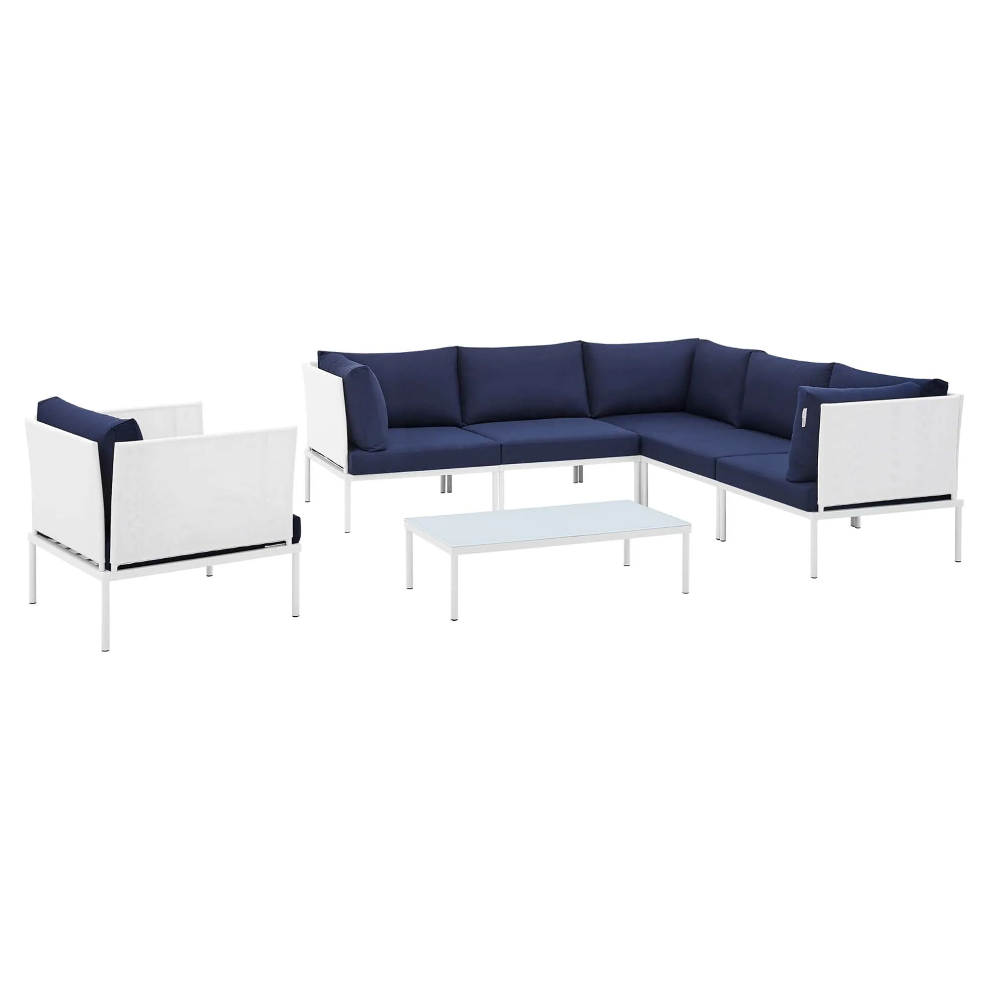 Harmony 7-Piece  Sunbrella® Outdoor Patio Aluminum Sectional Sofa Set by Modway