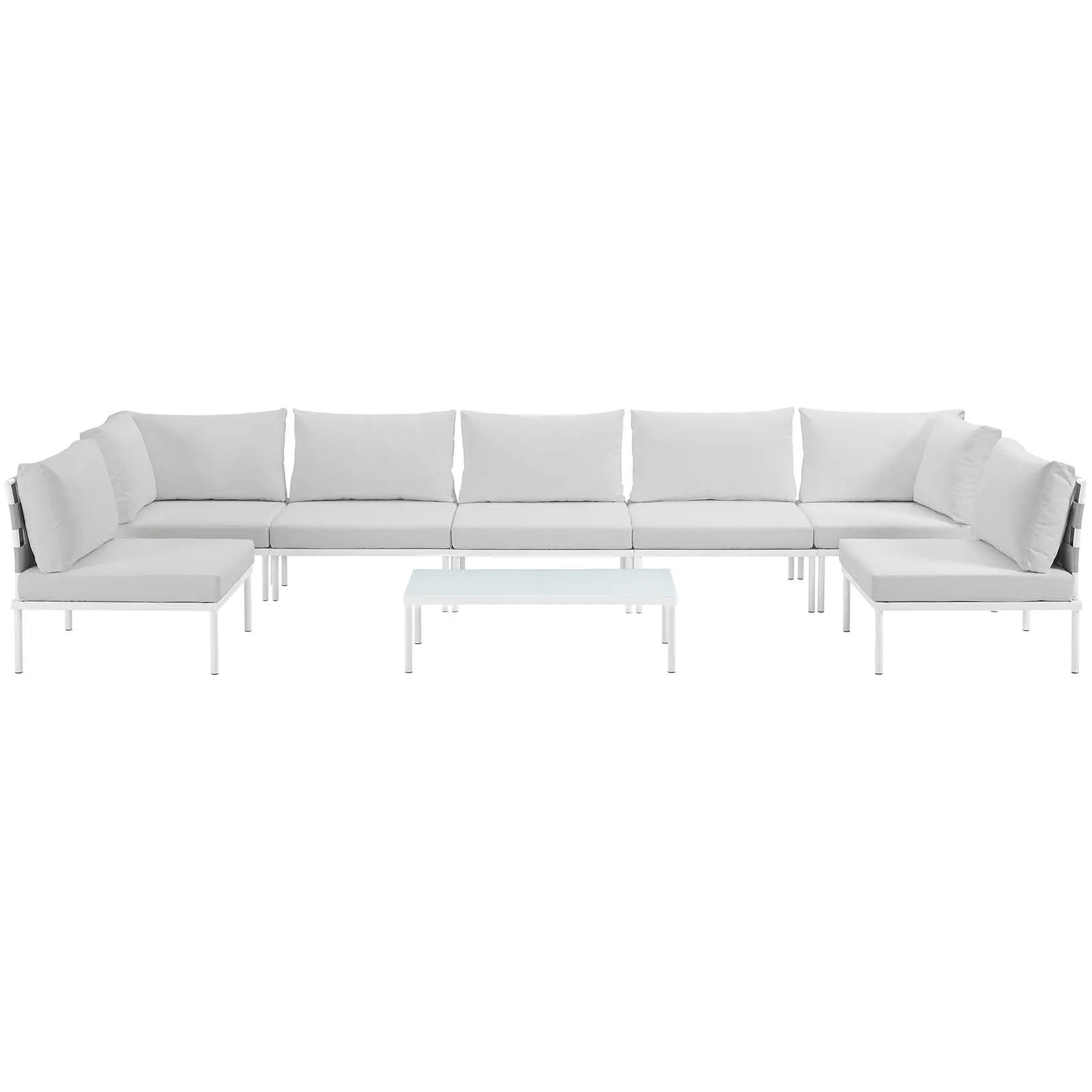 Harmony 8 Piece Outdoor Patio Aluminum Sectional Sofa Set by Modway