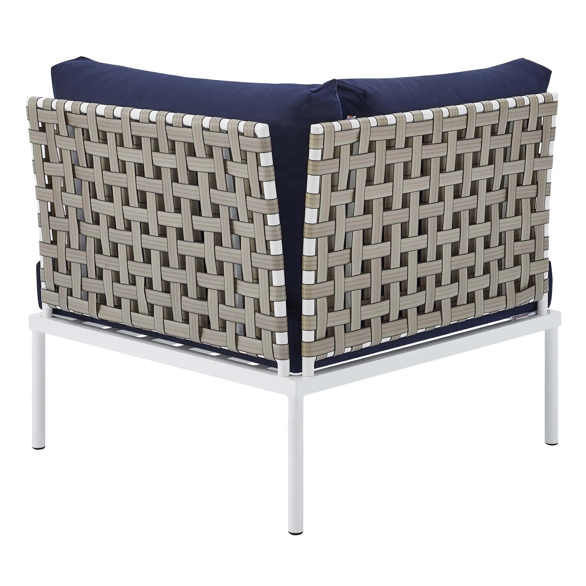 Harmony 8-Piece  Sunbrella® Basket Weave Outdoor Patio Aluminum Sectional Sofa Set by Modway