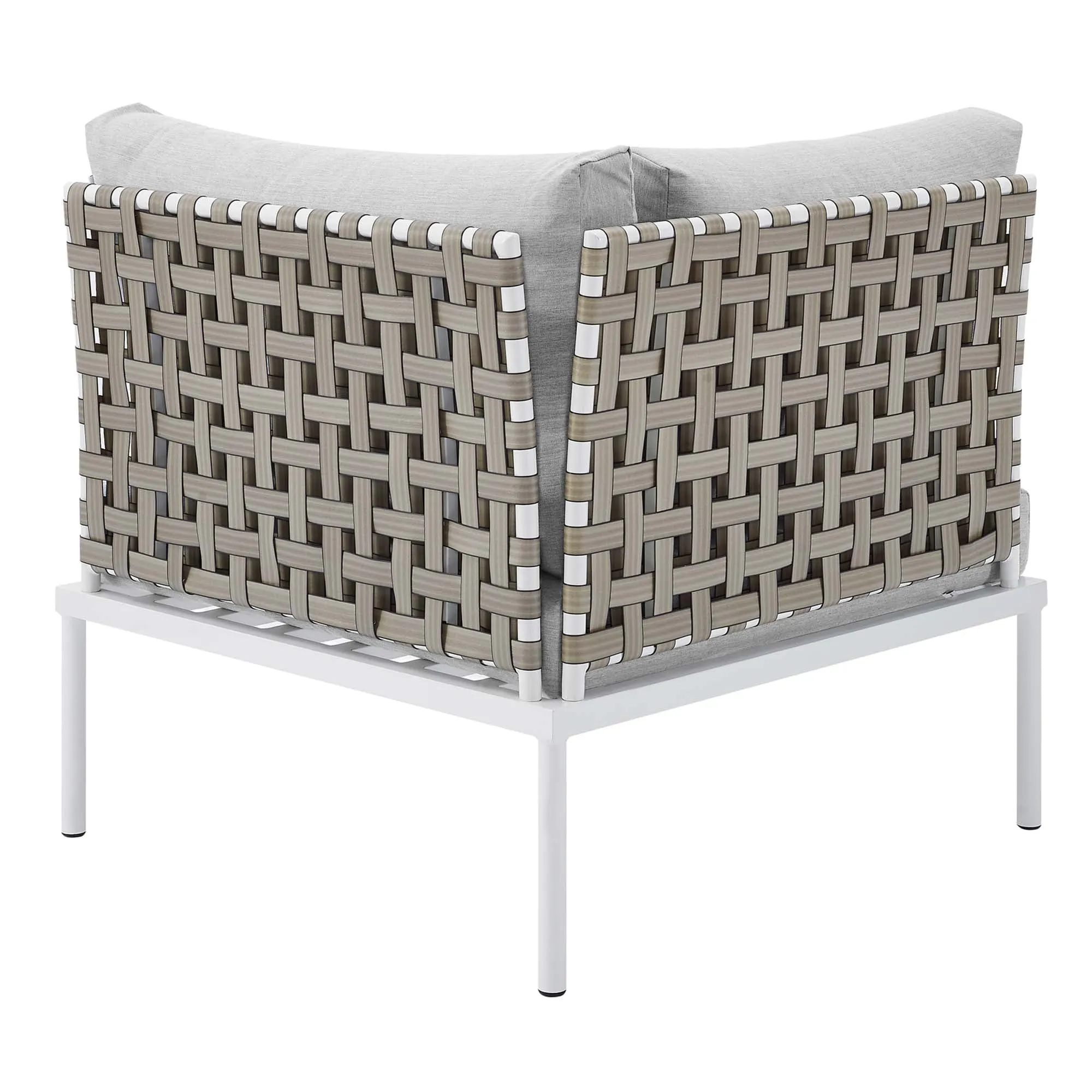 Harmony 8-Piece  Sunbrella® Basket Weave Outdoor Patio Aluminum Sectional Sofa Set by Modway