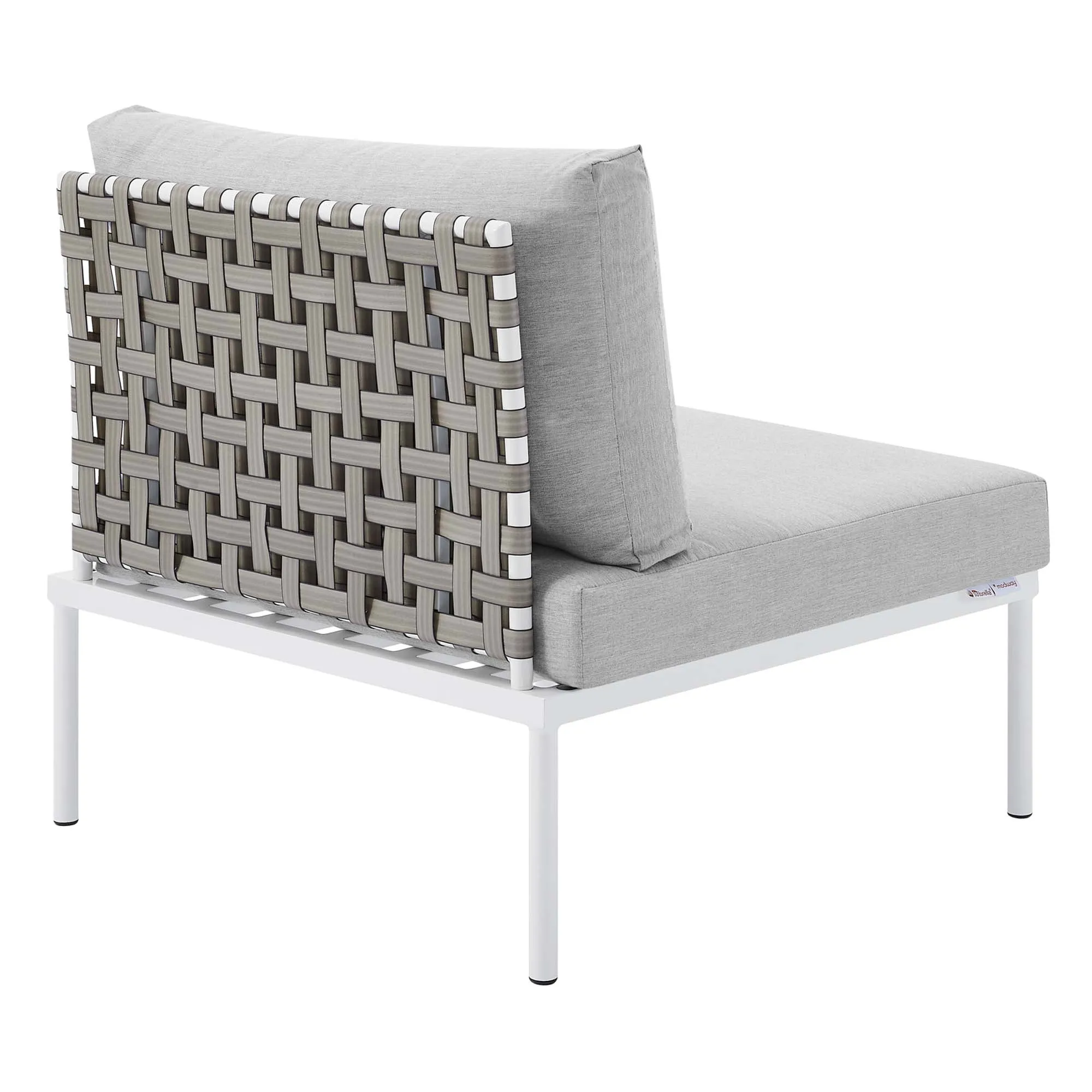 Harmony 8-Piece  Sunbrella® Basket Weave Outdoor Patio Aluminum Sectional Sofa Set by Modway