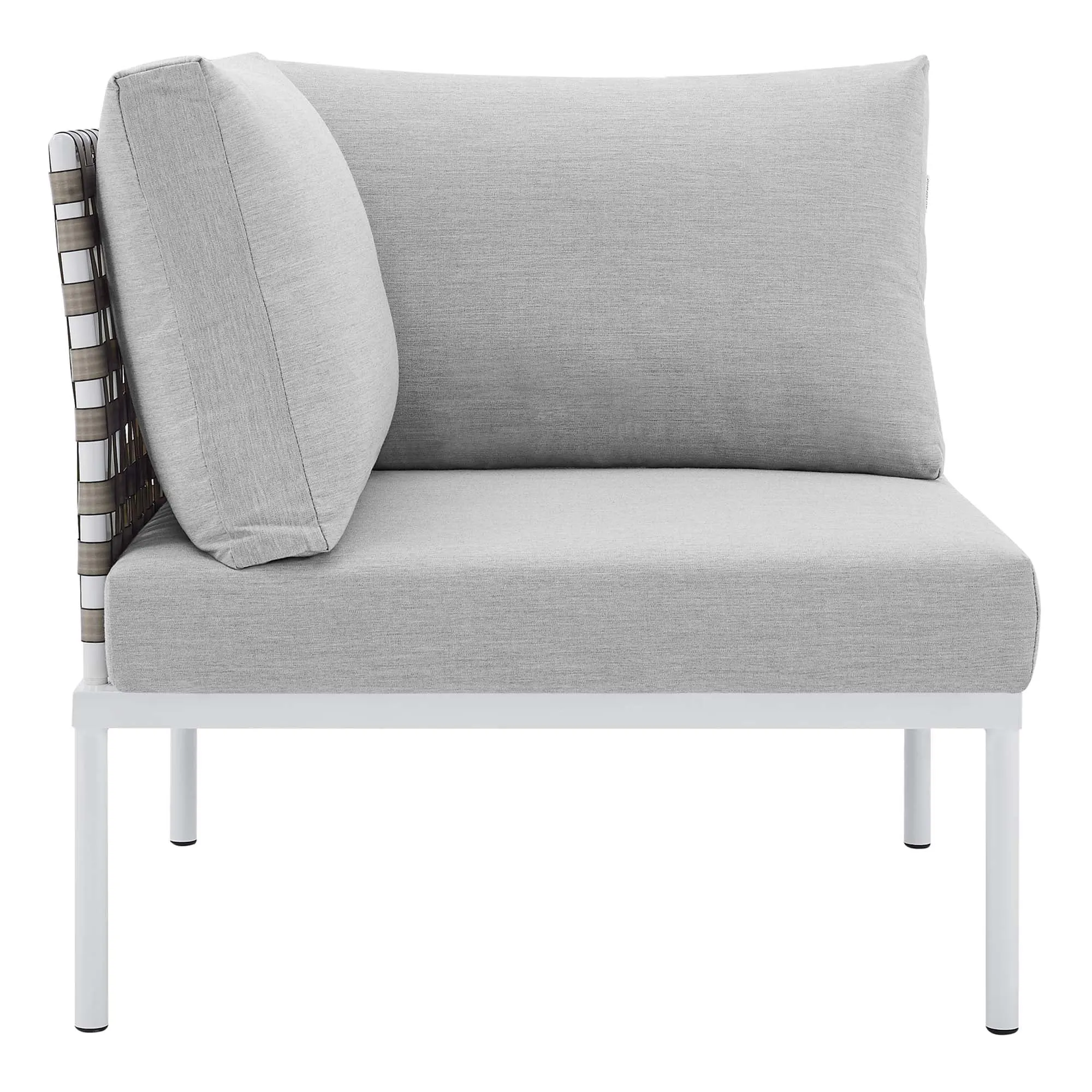 Harmony 8-Piece  Sunbrella® Basket Weave Outdoor Patio Aluminum Sectional Sofa Set by Modway