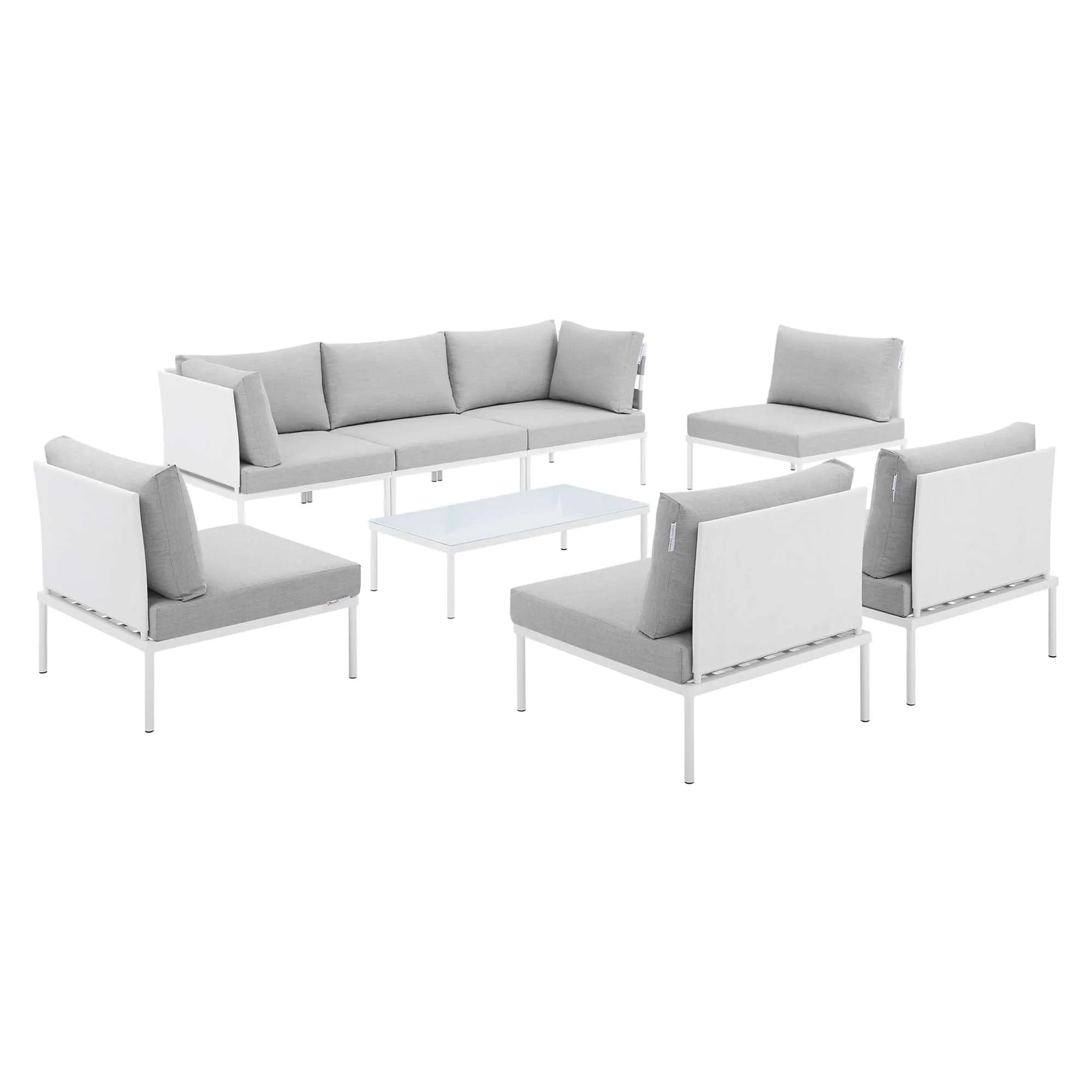 Harmony 8-Piece  Sunbrella® Outdoor Patio Aluminum Sectional Sofa Set by Modway