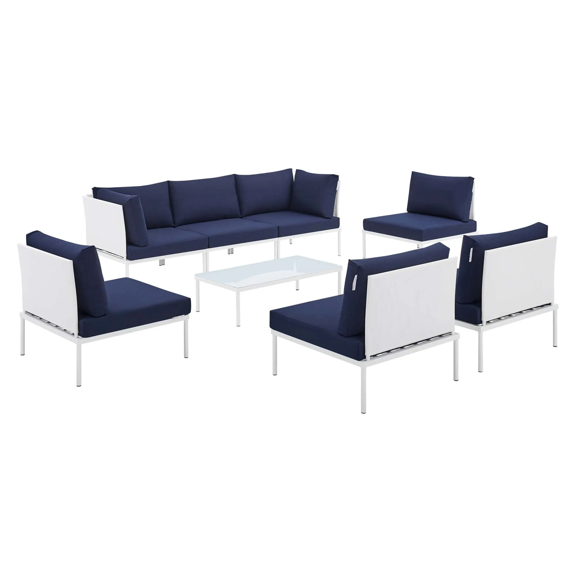 Harmony 8-Piece  Sunbrella® Outdoor Patio Aluminum Sectional Sofa Set by Modway