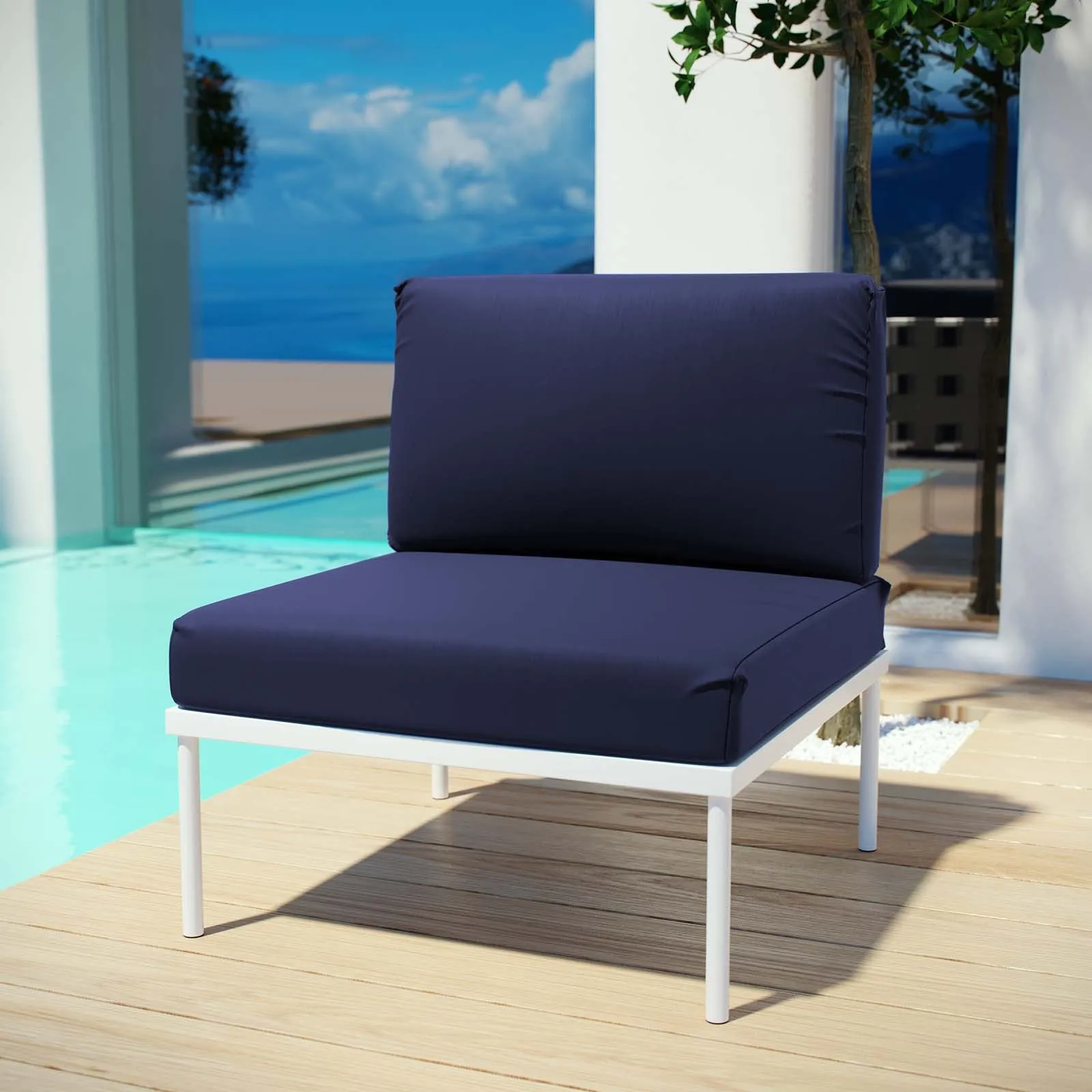 Harmony Armless Outdoor Patio Aluminum Chair by Modway