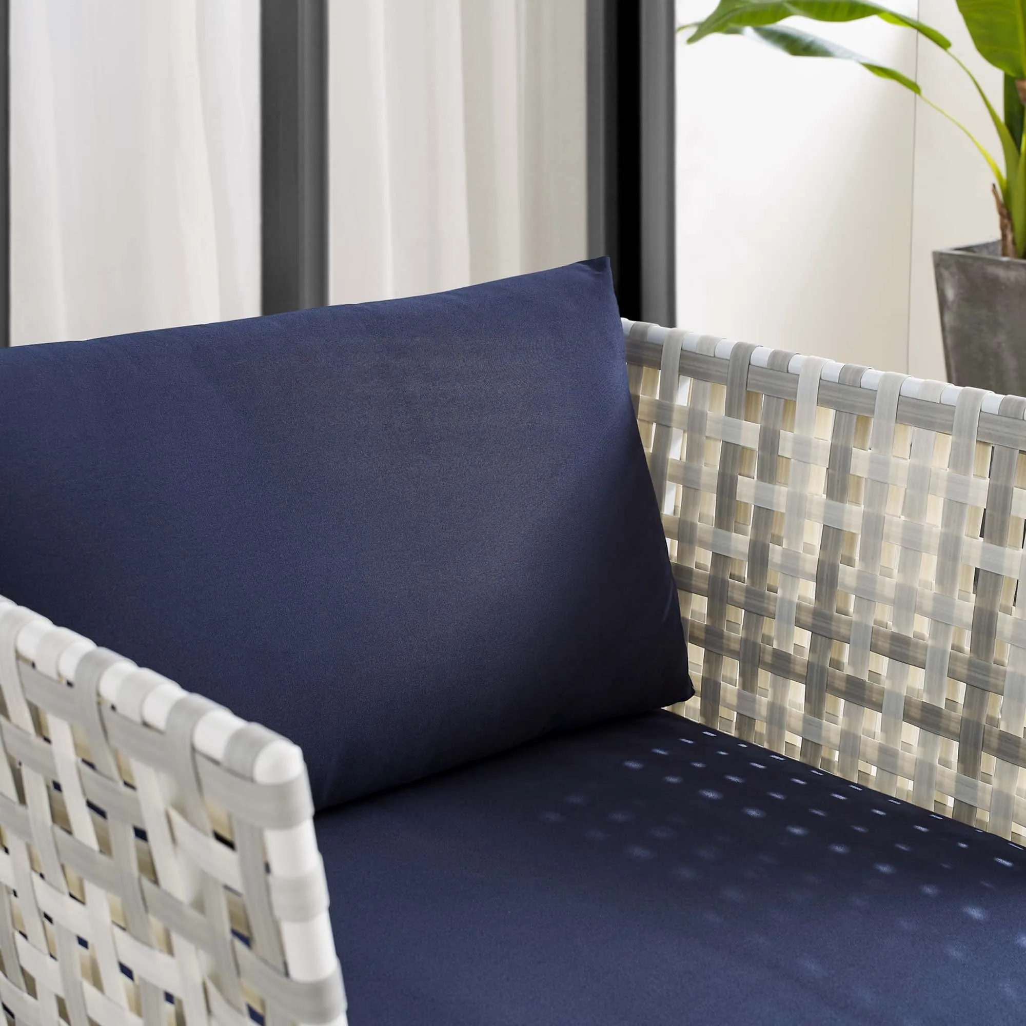 Harmony Sunbrella® Basket Weave Outdoor Patio Aluminum Armchair by Modway