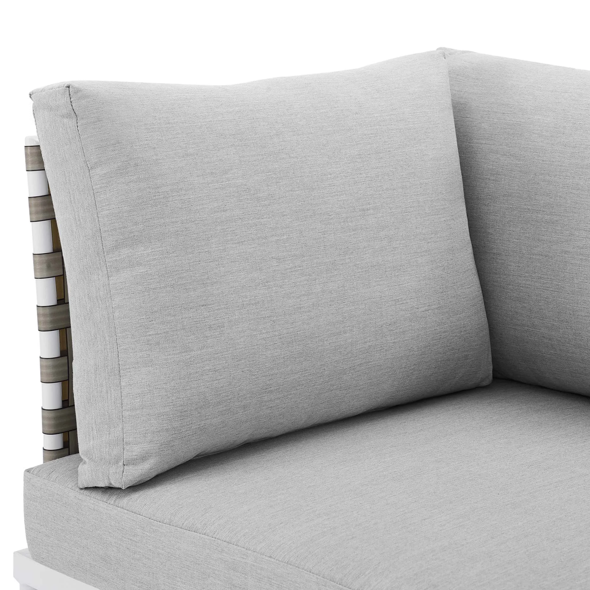 Harmony Sunbrella® Basket Weave Outdoor Patio Aluminum Corner Chair by Modway