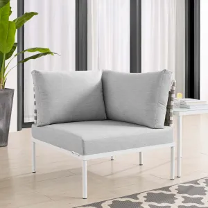 Harmony Sunbrella® Basket Weave Outdoor Patio Aluminum Corner Chair by Modway
