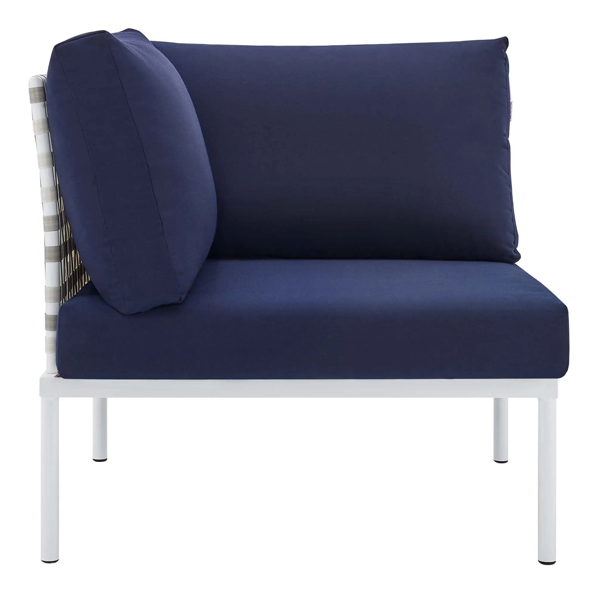 Harmony Sunbrella® Basket Weave Outdoor Patio Aluminum Corner Chair by Modway