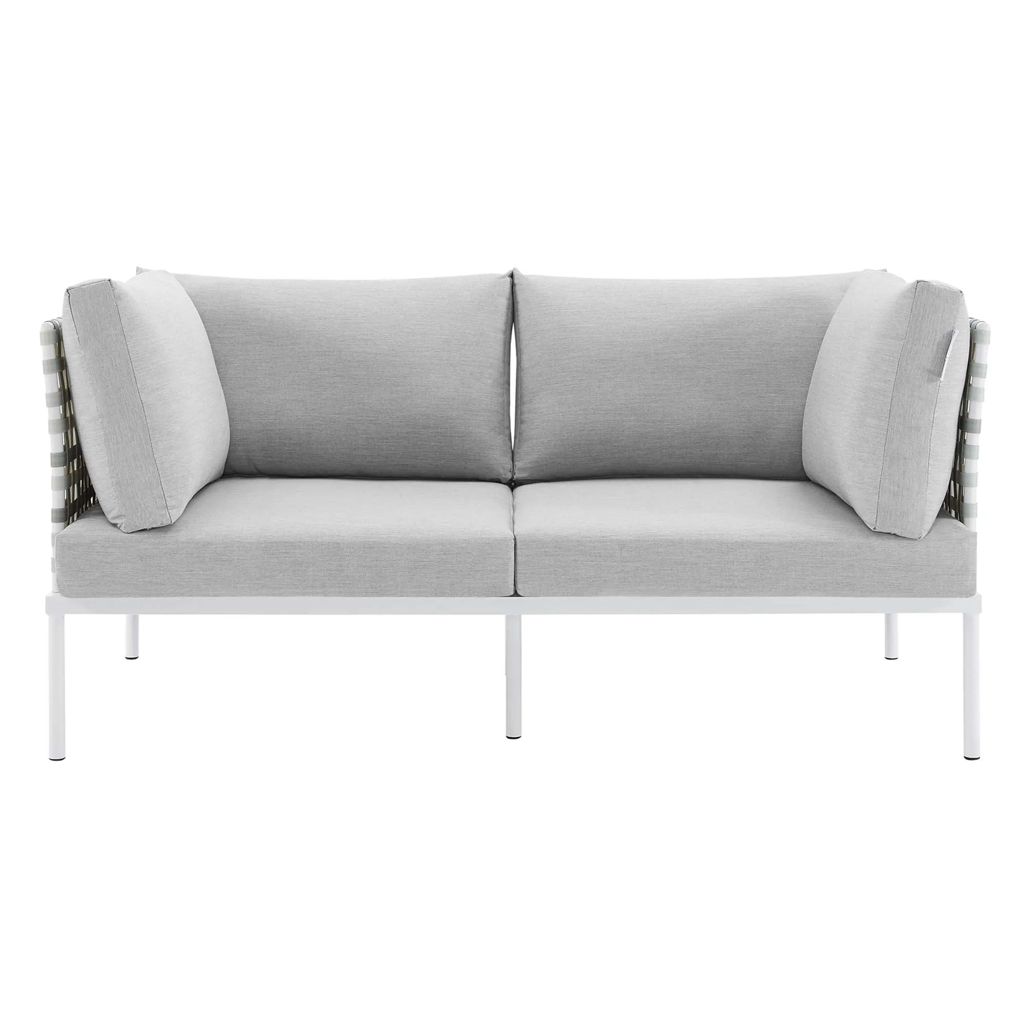 Harmony Sunbrella® Basket Weave Outdoor Patio Aluminum Loveseat by Modway