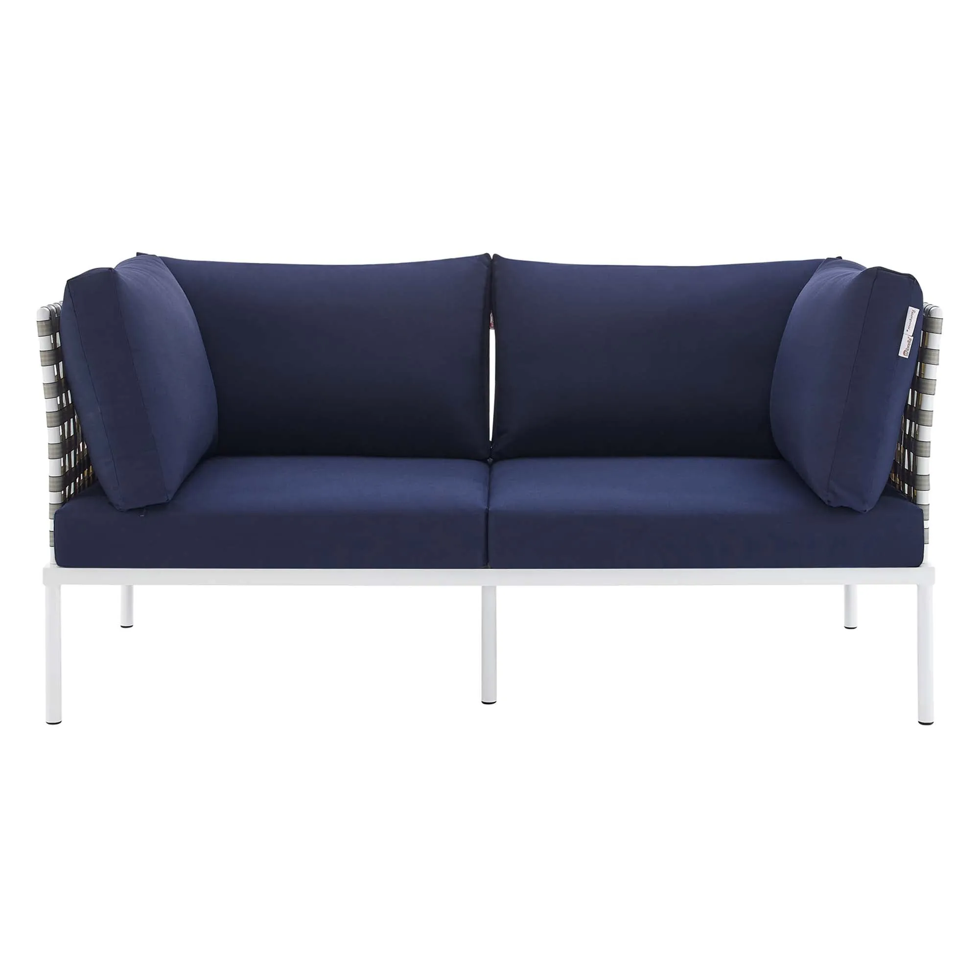 Harmony Sunbrella® Basket Weave Outdoor Patio Aluminum Loveseat by Modway