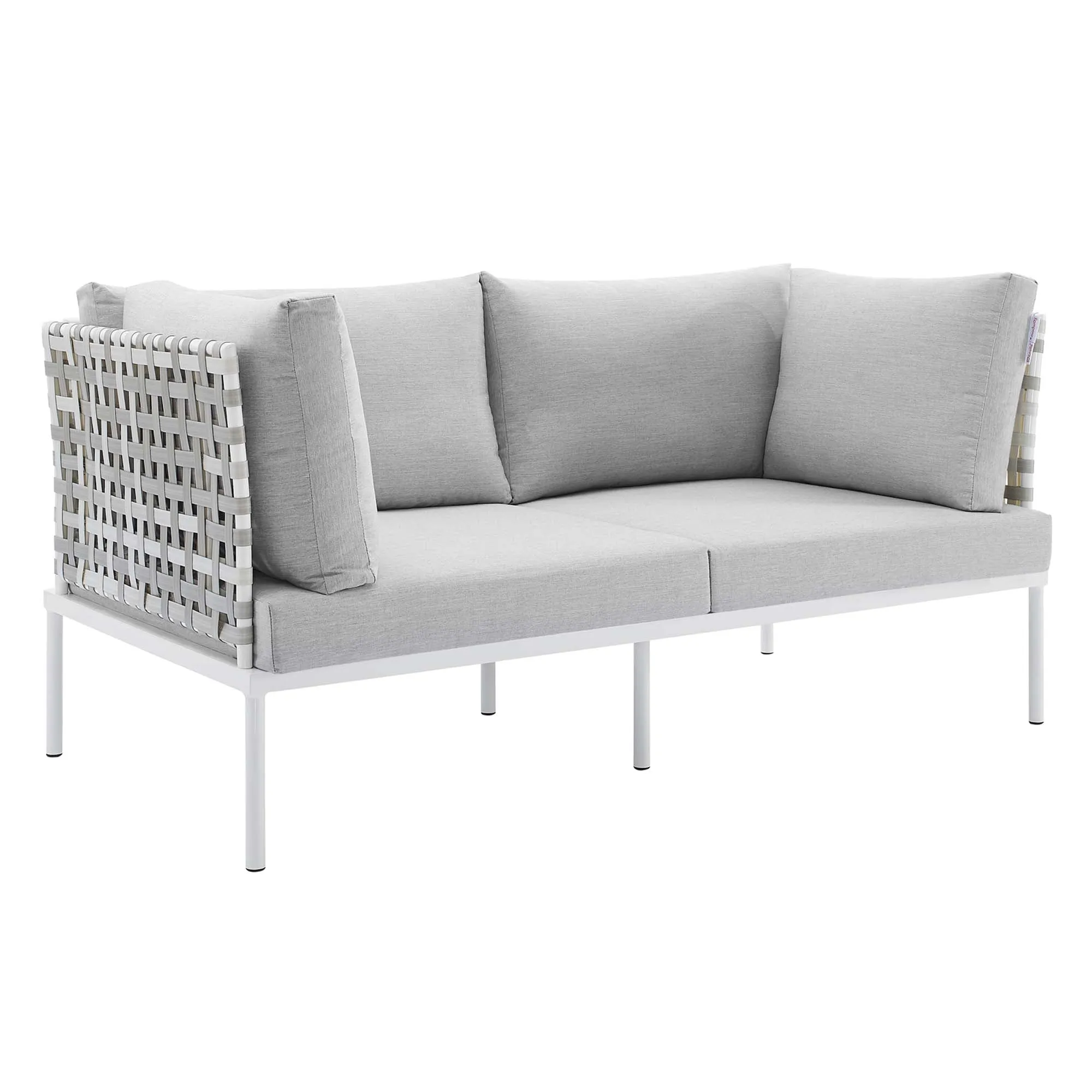 Harmony Sunbrella® Basket Weave Outdoor Patio Aluminum Loveseat by Modway