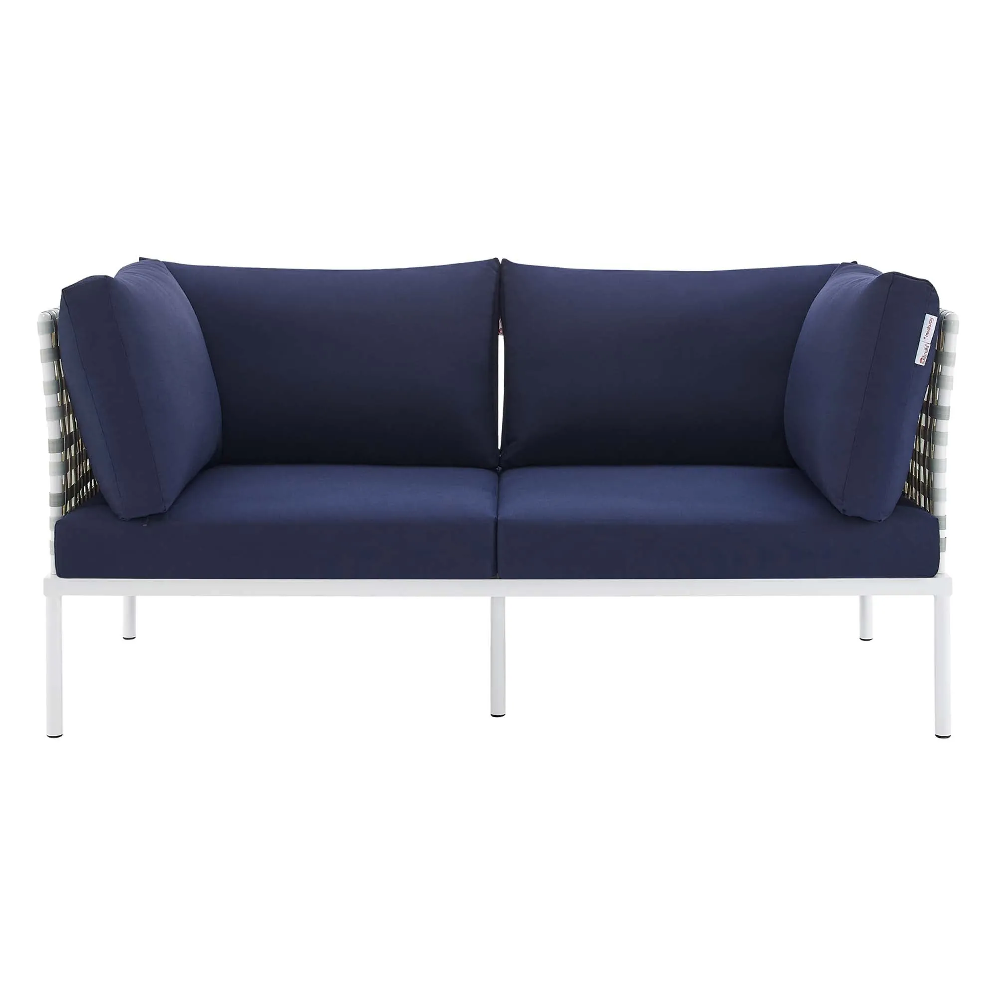 Harmony Sunbrella® Basket Weave Outdoor Patio Aluminum Loveseat by Modway