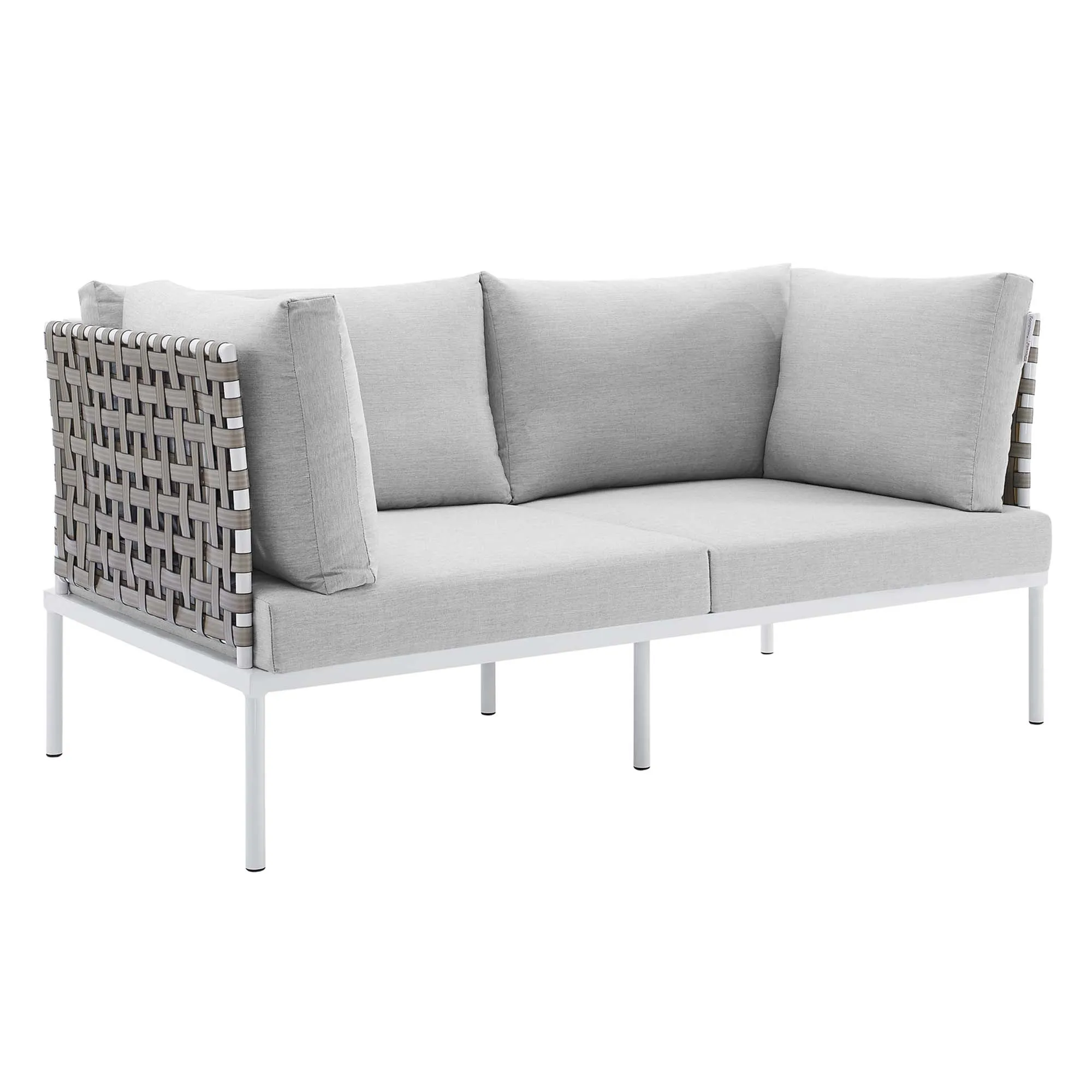 Harmony Sunbrella® Basket Weave Outdoor Patio Aluminum Loveseat by Modway