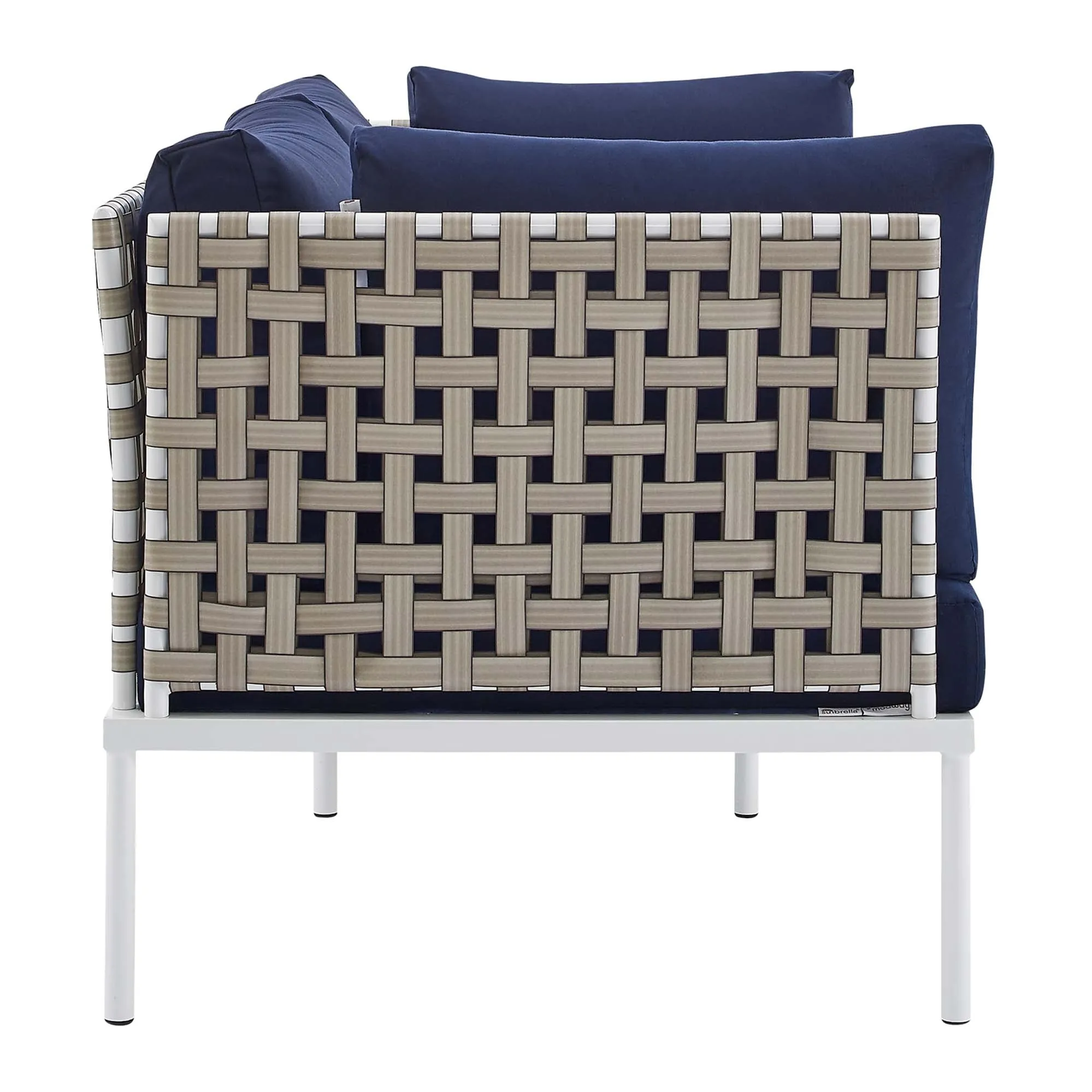 Harmony Sunbrella® Basket Weave Outdoor Patio Aluminum Loveseat by Modway