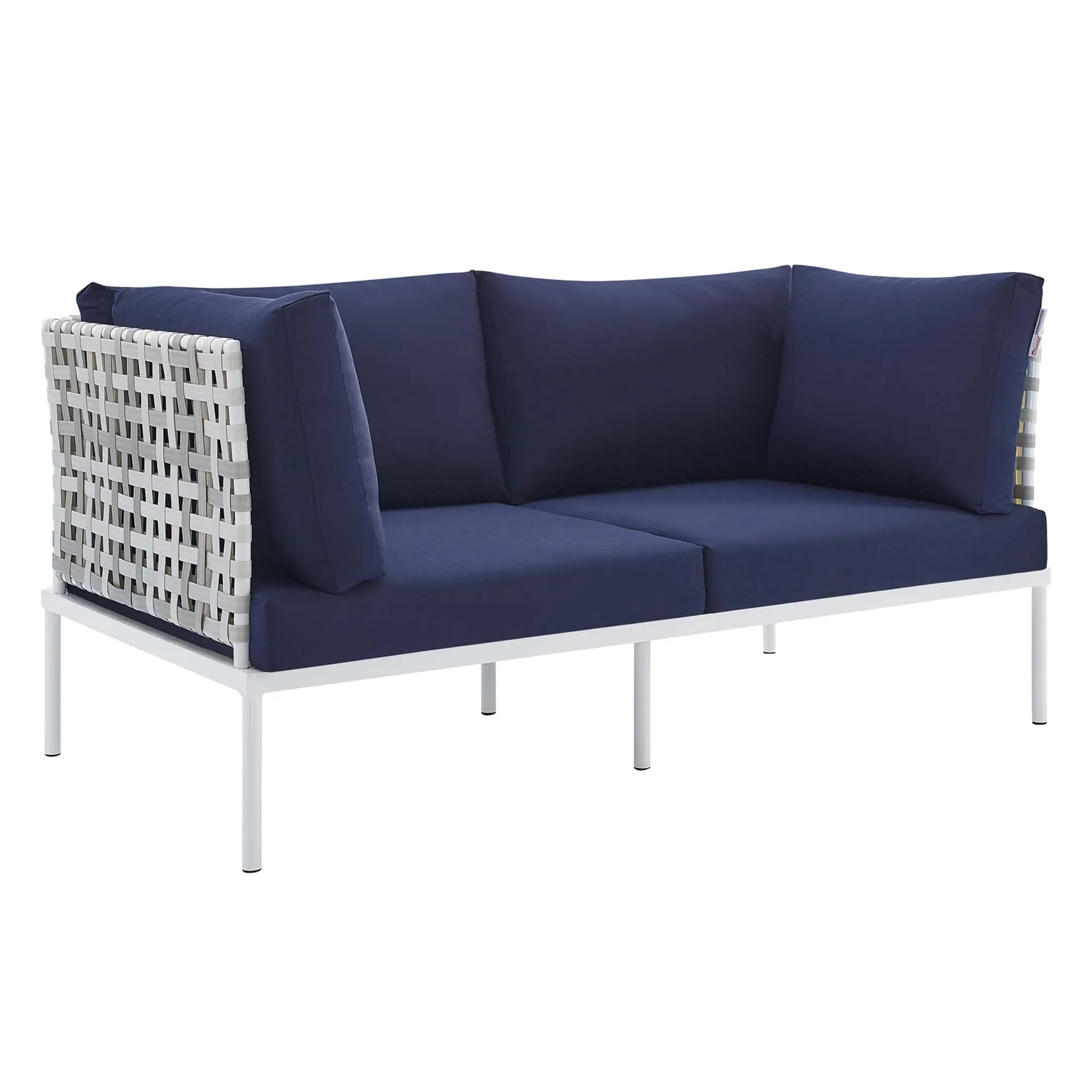 Harmony Sunbrella® Basket Weave Outdoor Patio Aluminum Loveseat by Modway