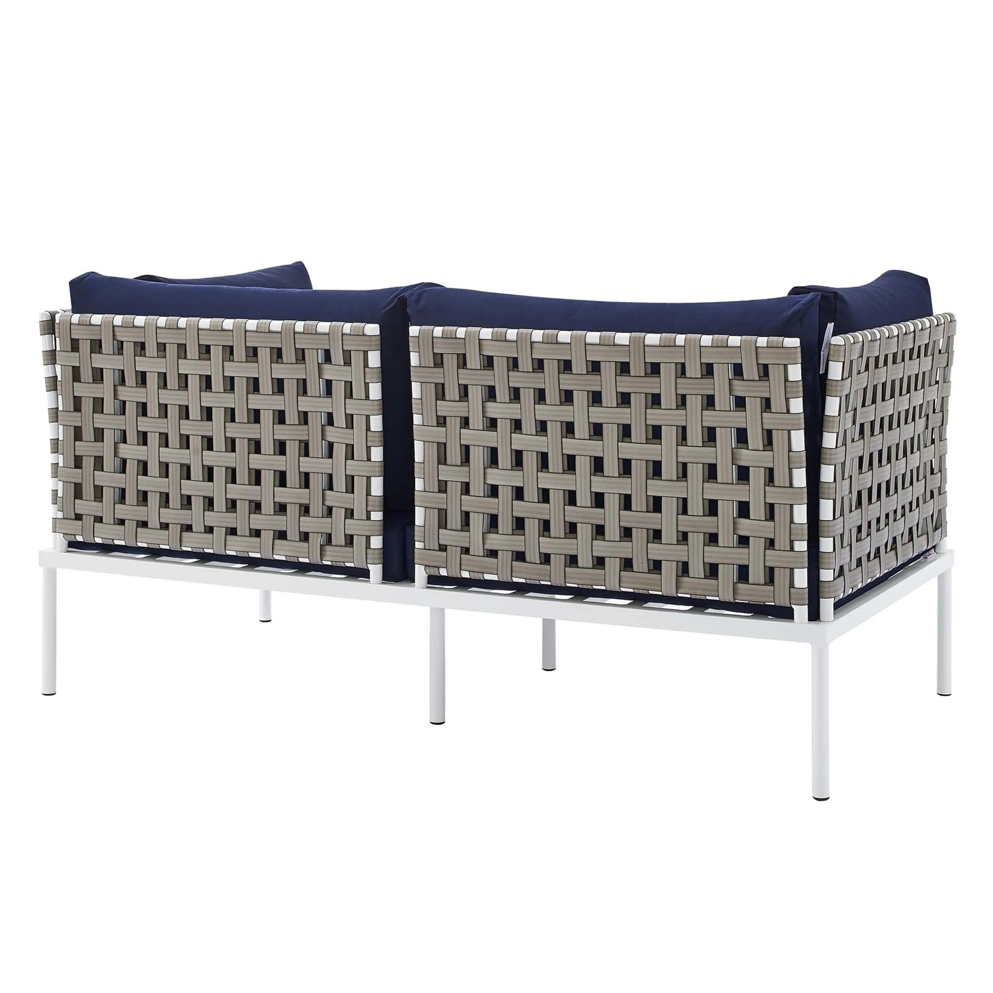 Harmony Sunbrella® Basket Weave Outdoor Patio Aluminum Loveseat by Modway