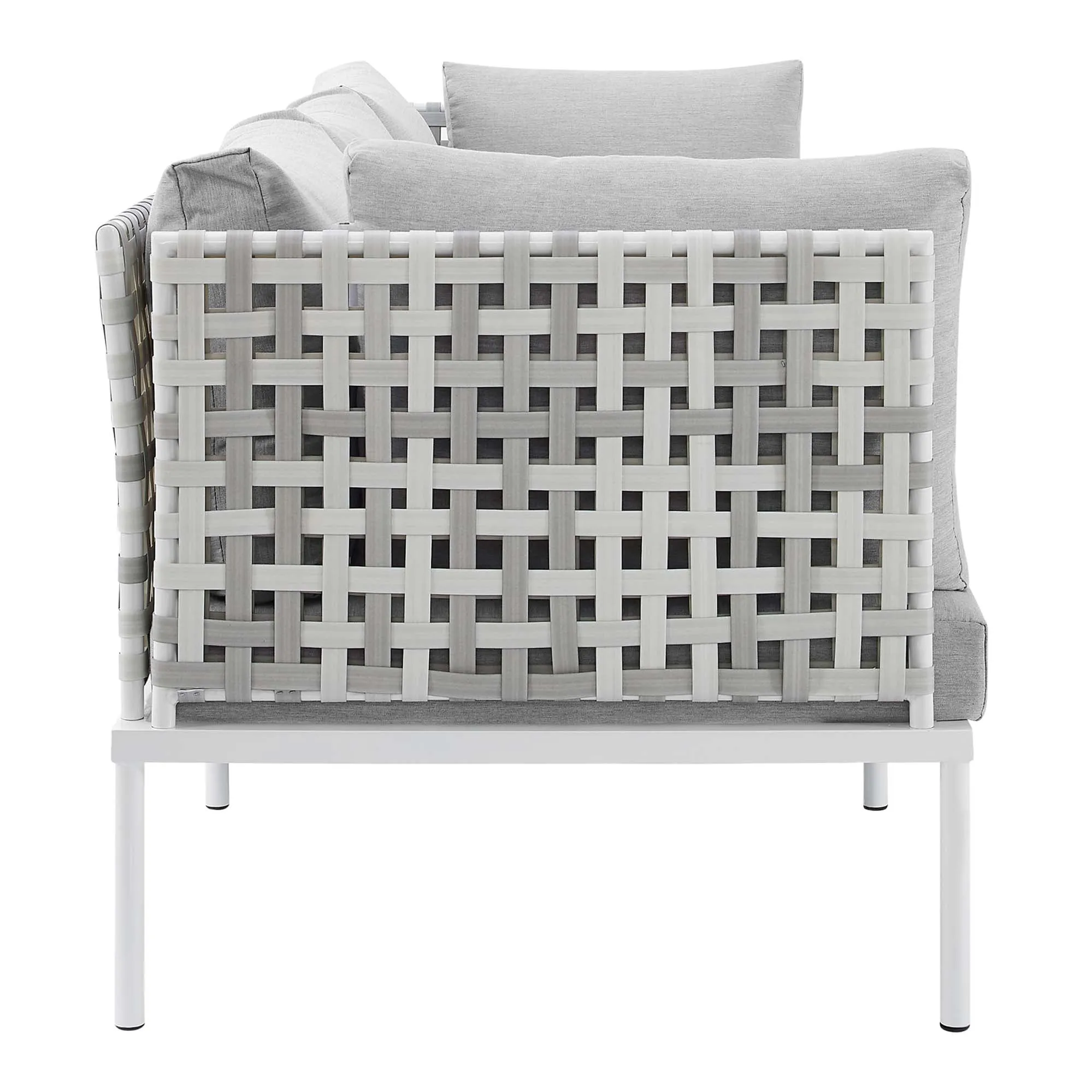Harmony Sunbrella® Basket Weave Outdoor Patio Aluminum Sofa by Modway