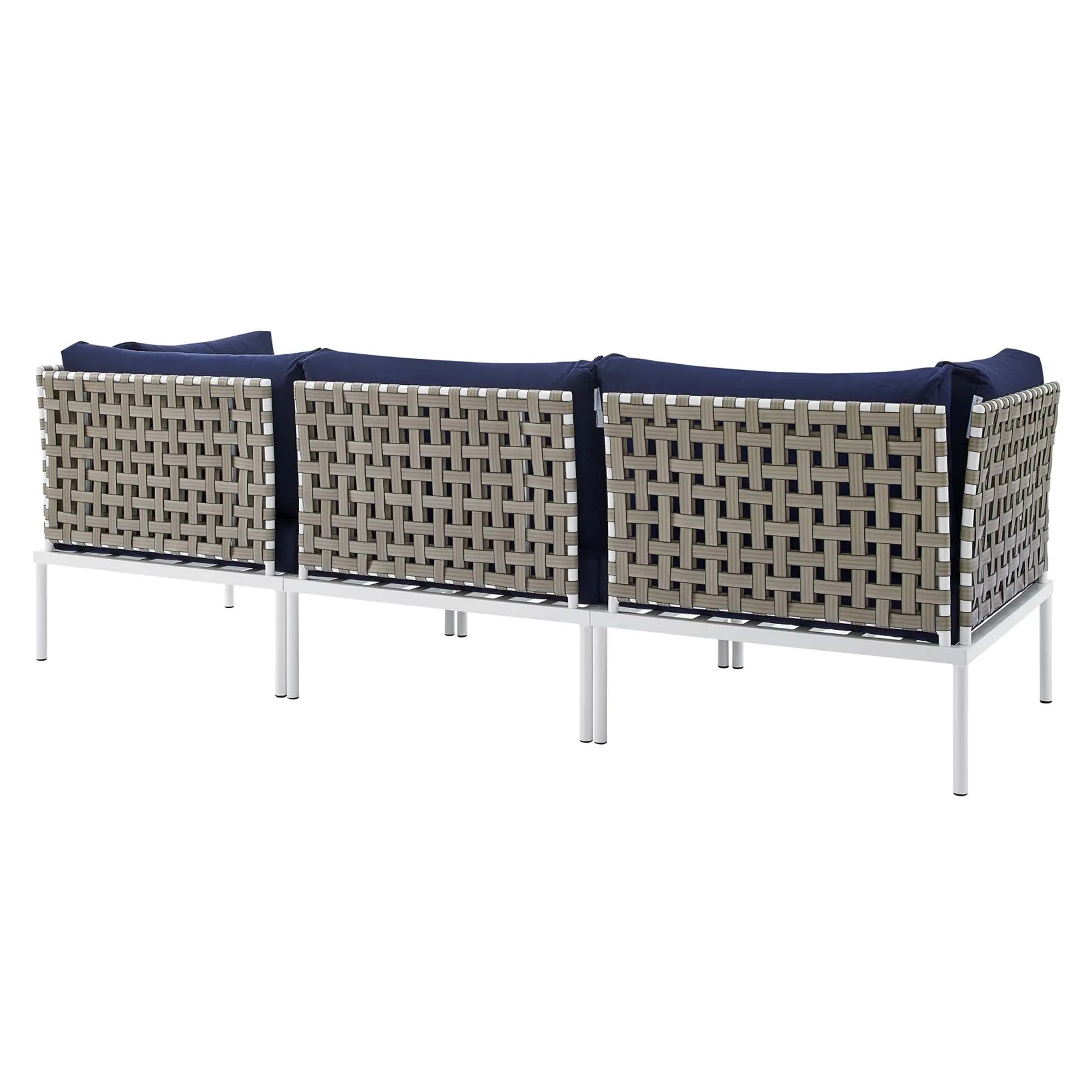 Harmony Sunbrella® Basket Weave Outdoor Patio Aluminum Sofa by Modway