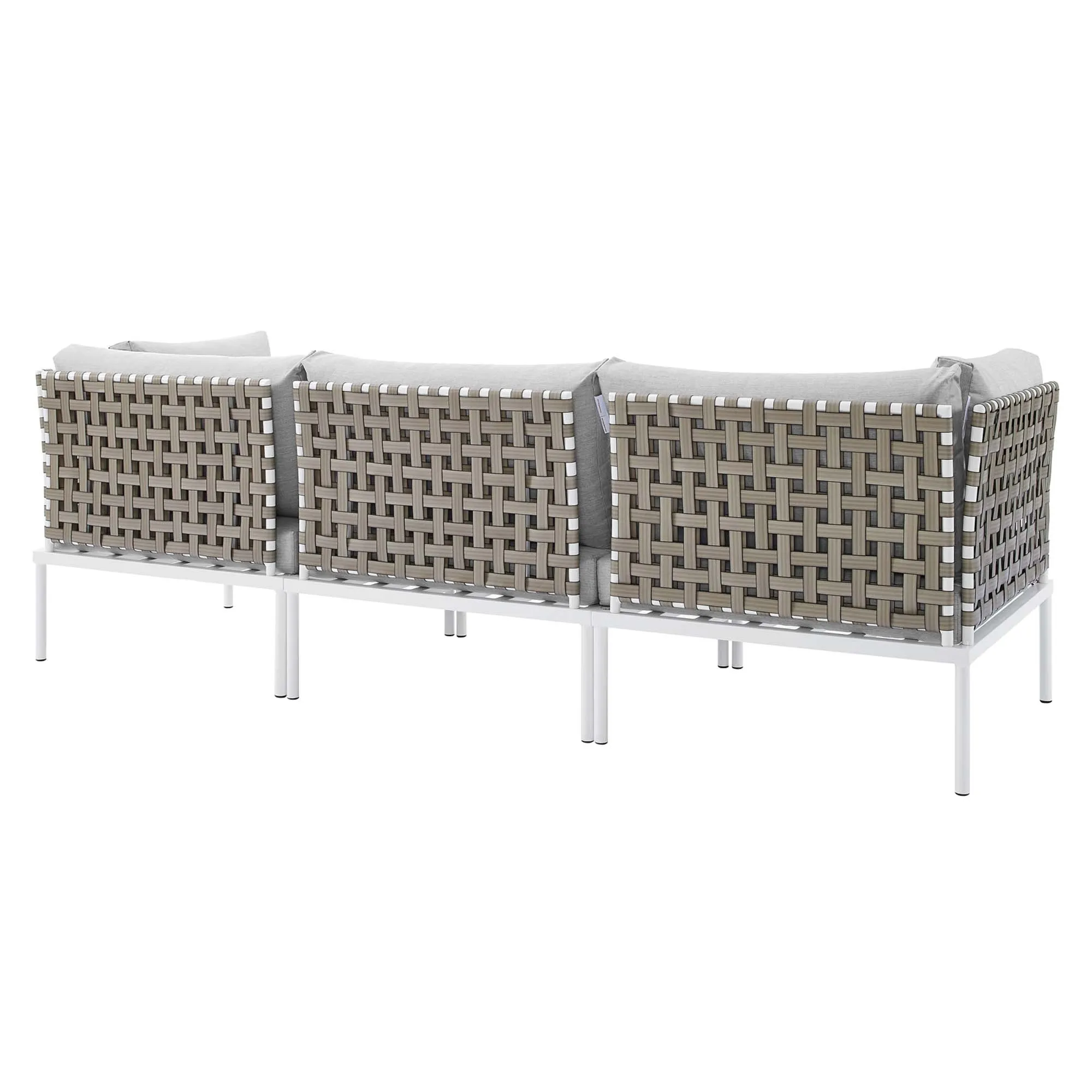 Harmony Sunbrella® Basket Weave Outdoor Patio Aluminum Sofa by Modway