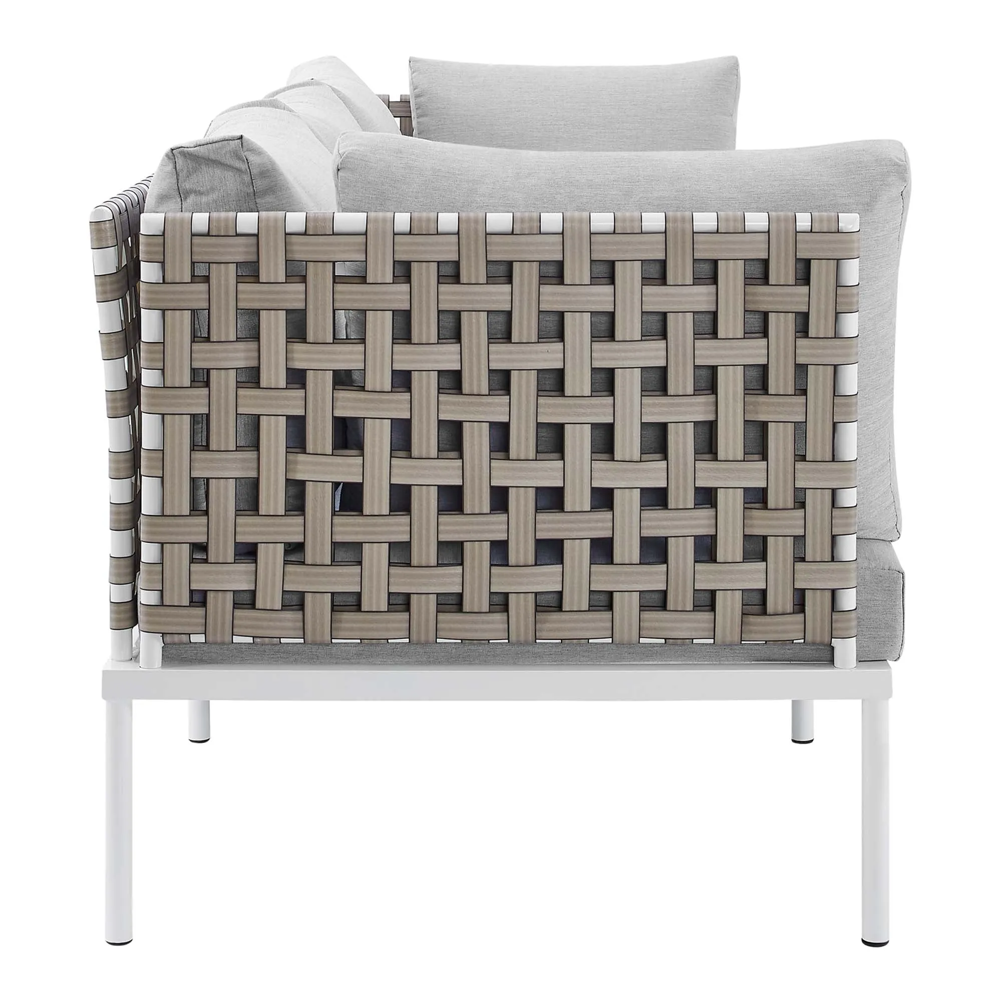 Harmony Sunbrella® Basket Weave Outdoor Patio Aluminum Sofa by Modway