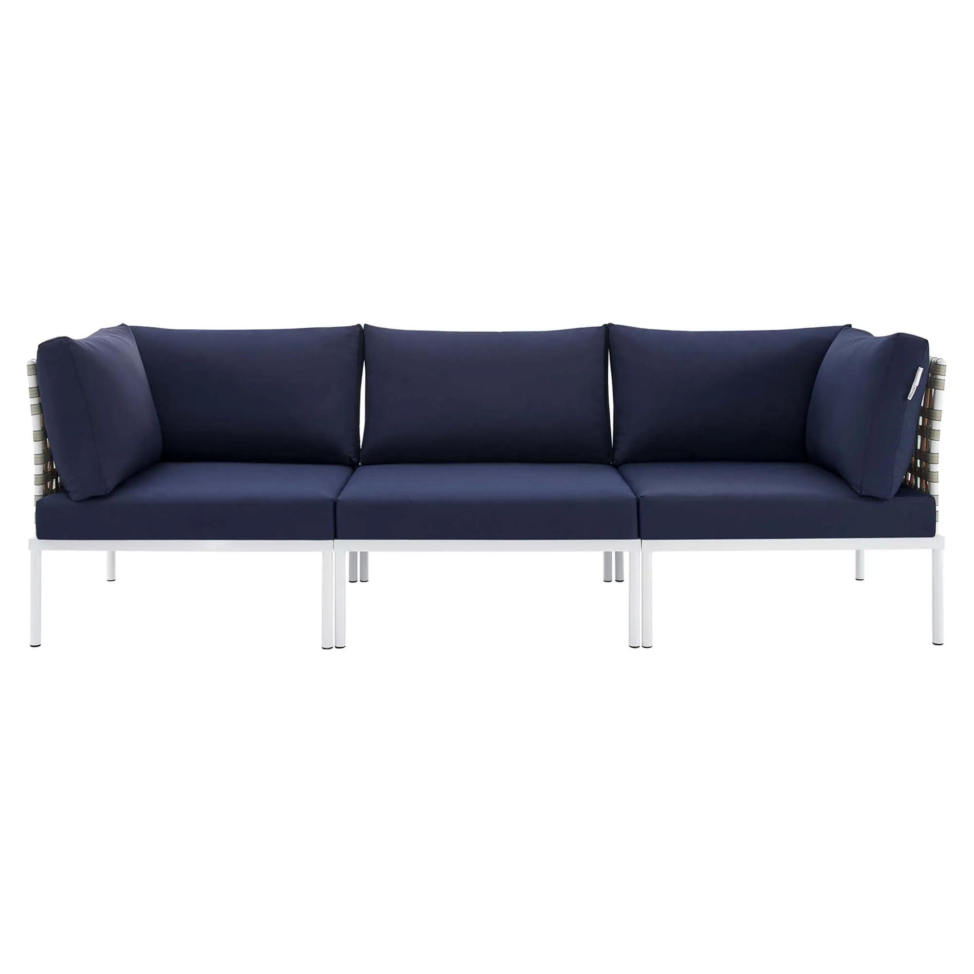 Harmony Sunbrella® Basket Weave Outdoor Patio Aluminum Sofa by Modway