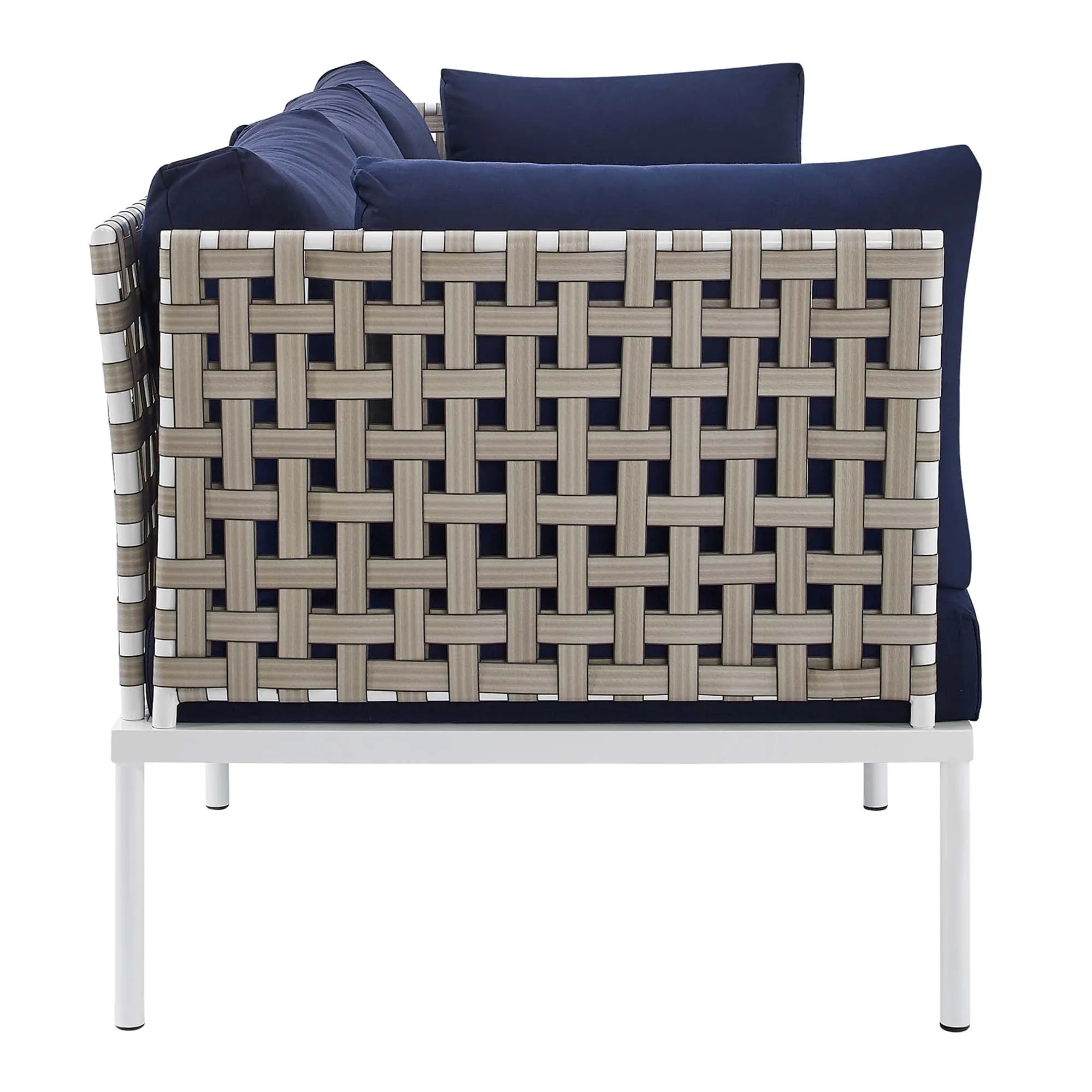 Harmony Sunbrella® Basket Weave Outdoor Patio Aluminum Sofa by Modway