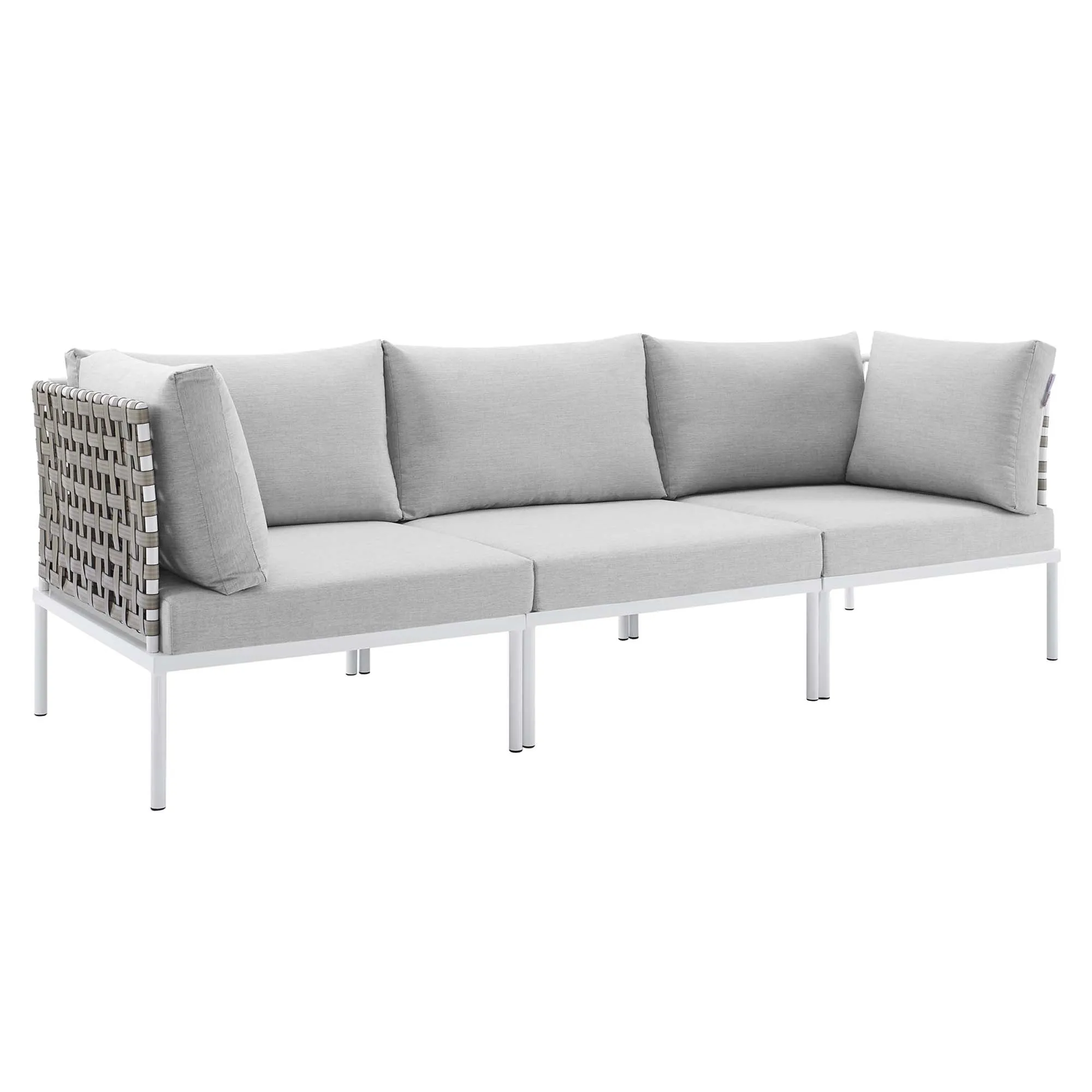 Harmony Sunbrella® Basket Weave Outdoor Patio Aluminum Sofa by Modway