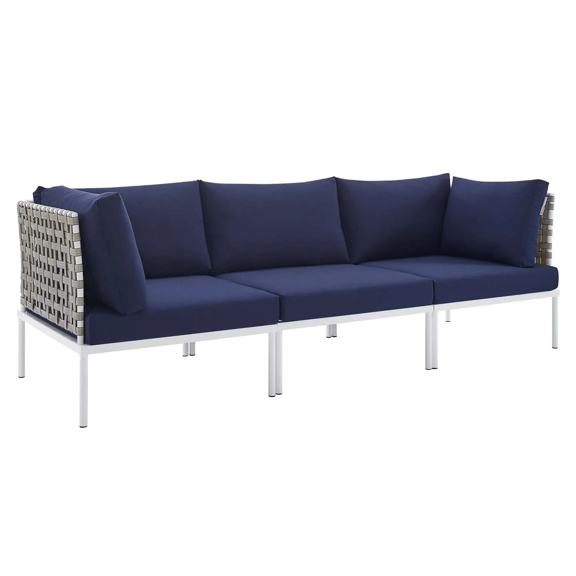 Harmony Sunbrella® Basket Weave Outdoor Patio Aluminum Sofa by Modway