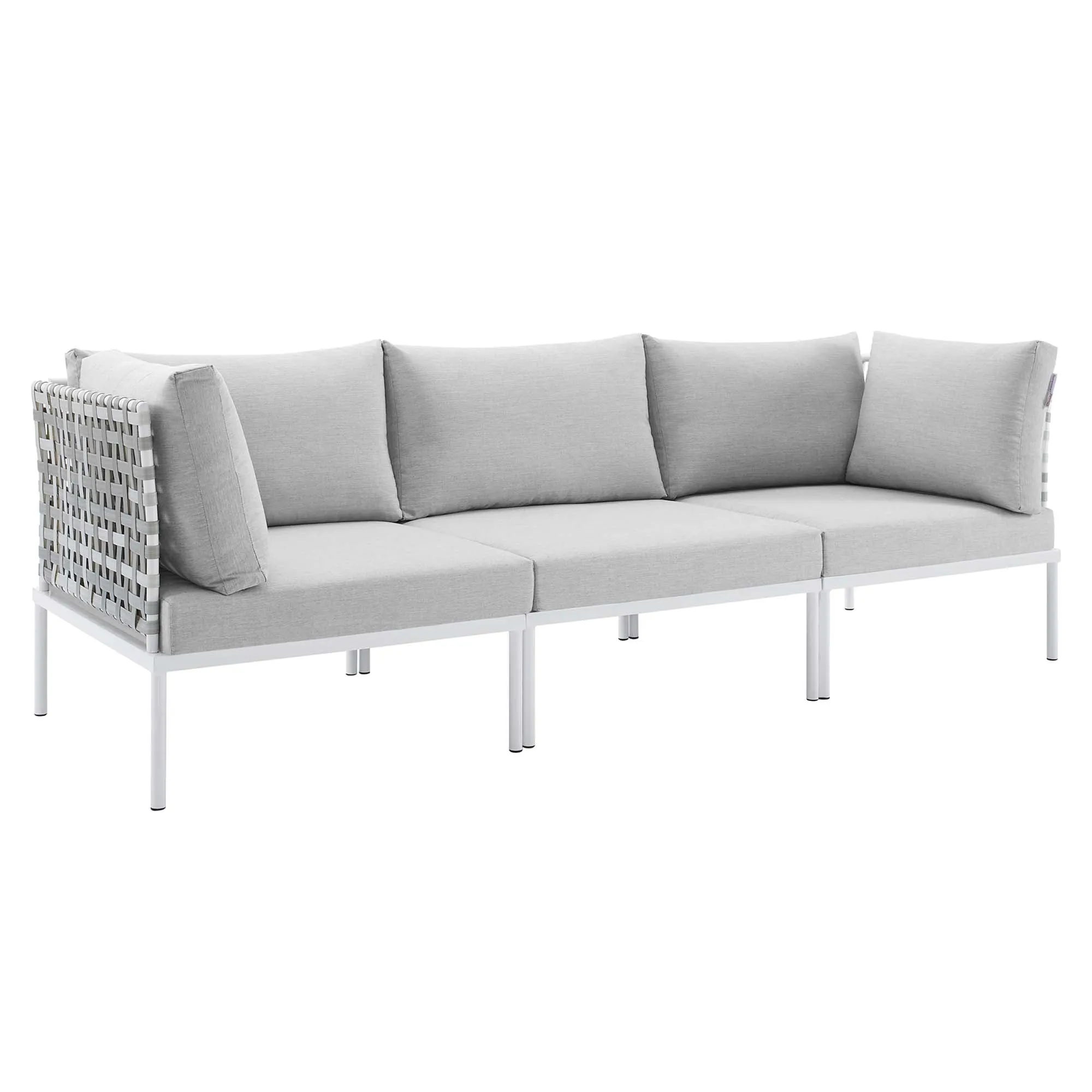 Harmony Sunbrella® Basket Weave Outdoor Patio Aluminum Sofa by Modway