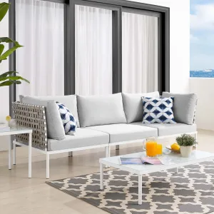 Harmony Sunbrella® Basket Weave Outdoor Patio Aluminum Sofa by Modway