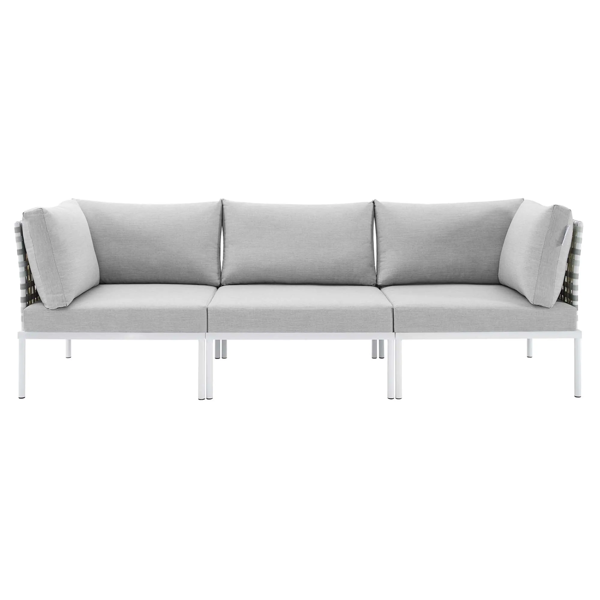 Harmony Sunbrella® Basket Weave Outdoor Patio Aluminum Sofa by Modway