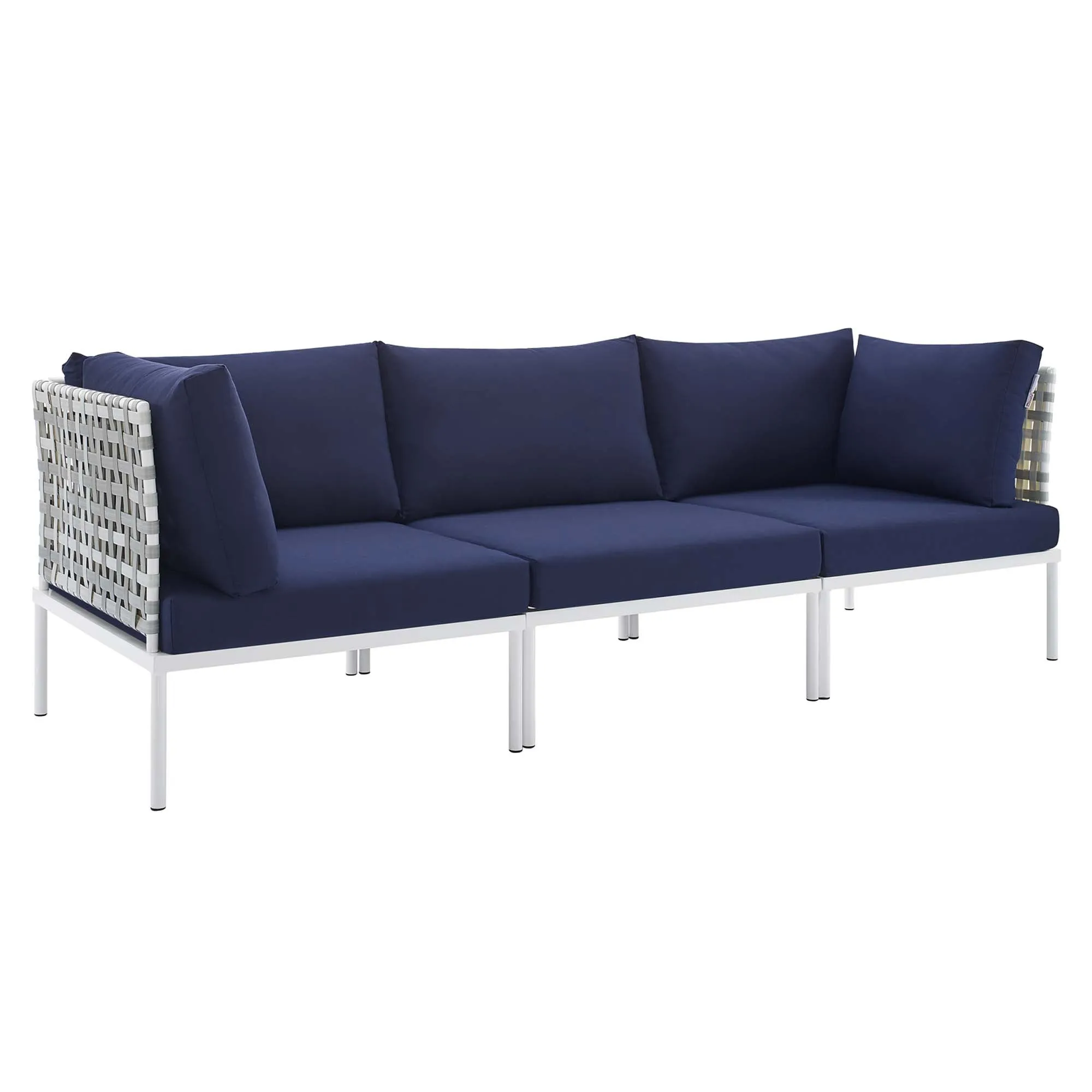 Harmony Sunbrella® Basket Weave Outdoor Patio Aluminum Sofa by Modway