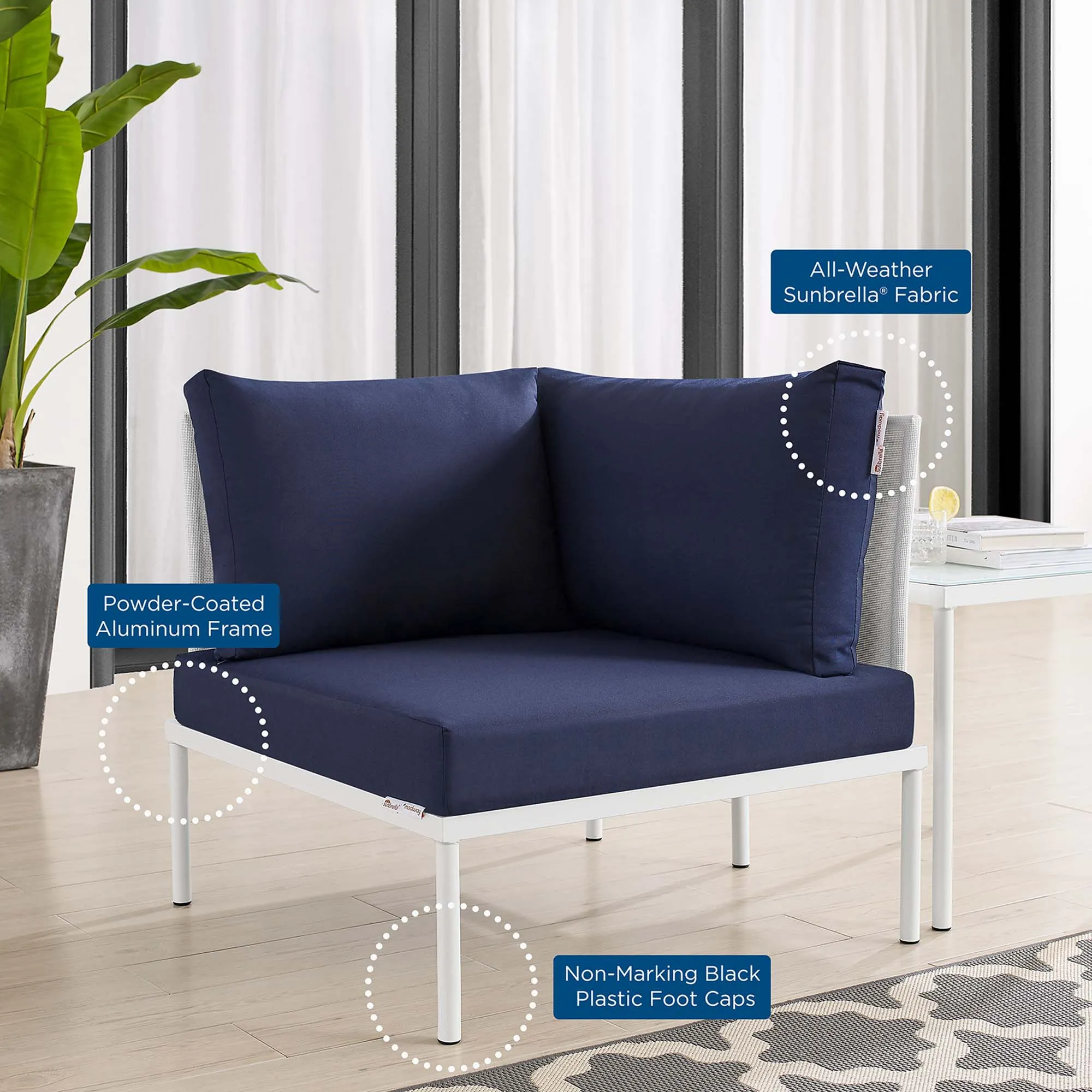 Harmony Sunbrella® Outdoor Patio All Mesh Corner Chair by Modway