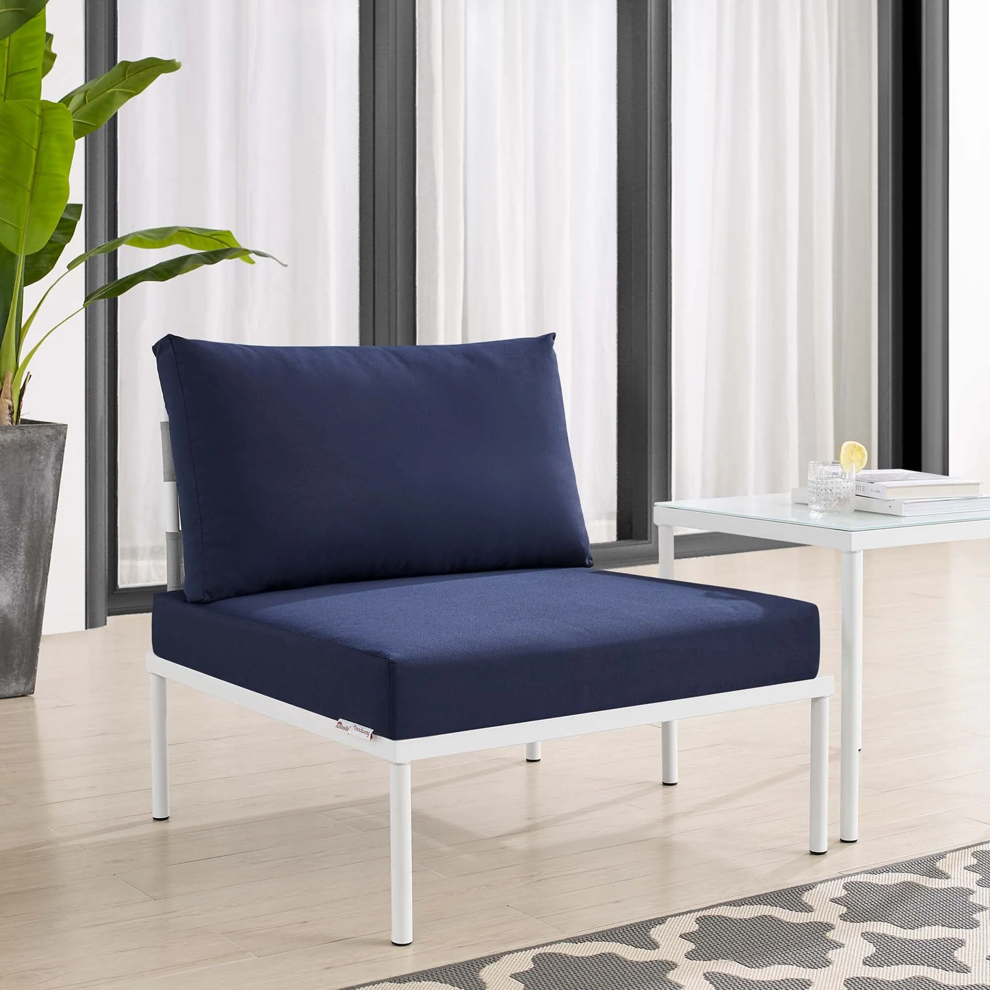 Harmony Sunbrella® Outdoor Patio Aluminum Armless Chair by Modway