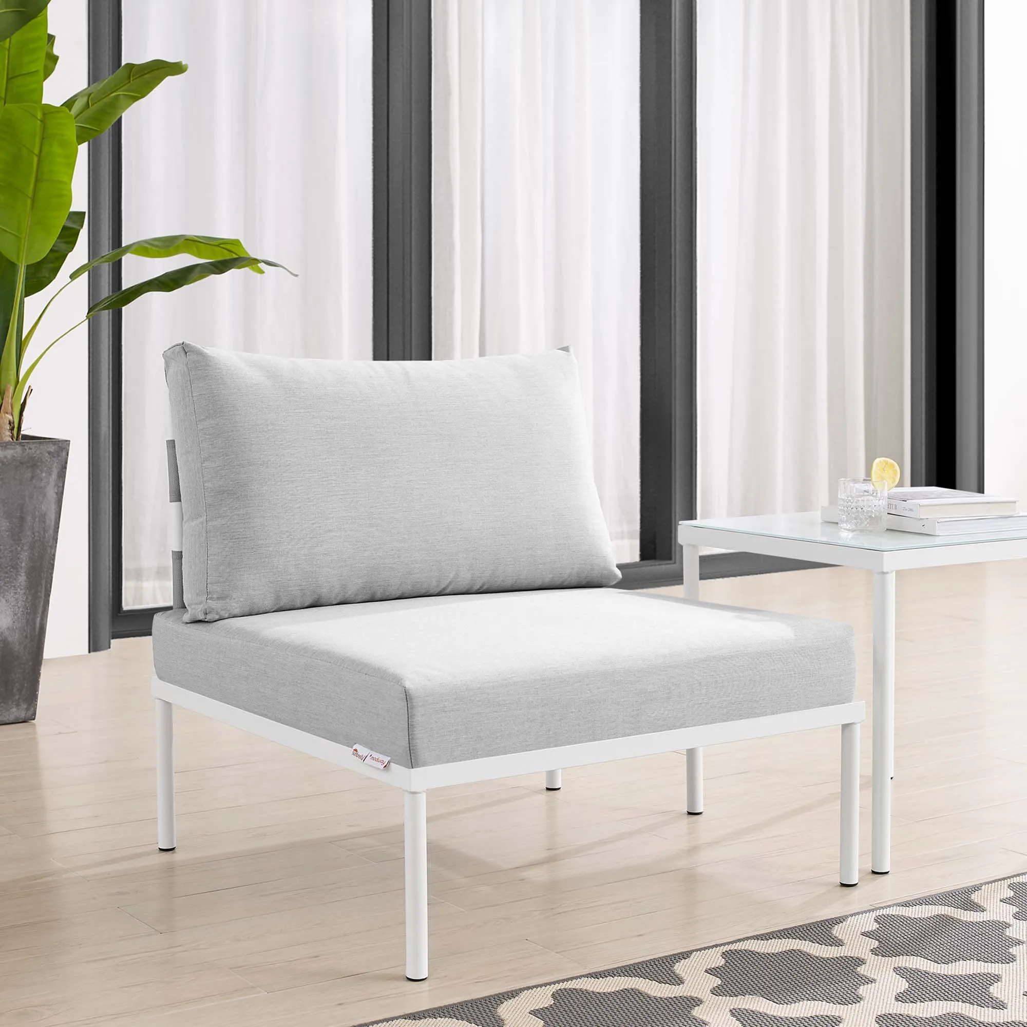 Harmony Sunbrella® Outdoor Patio Aluminum Armless Chair by Modway