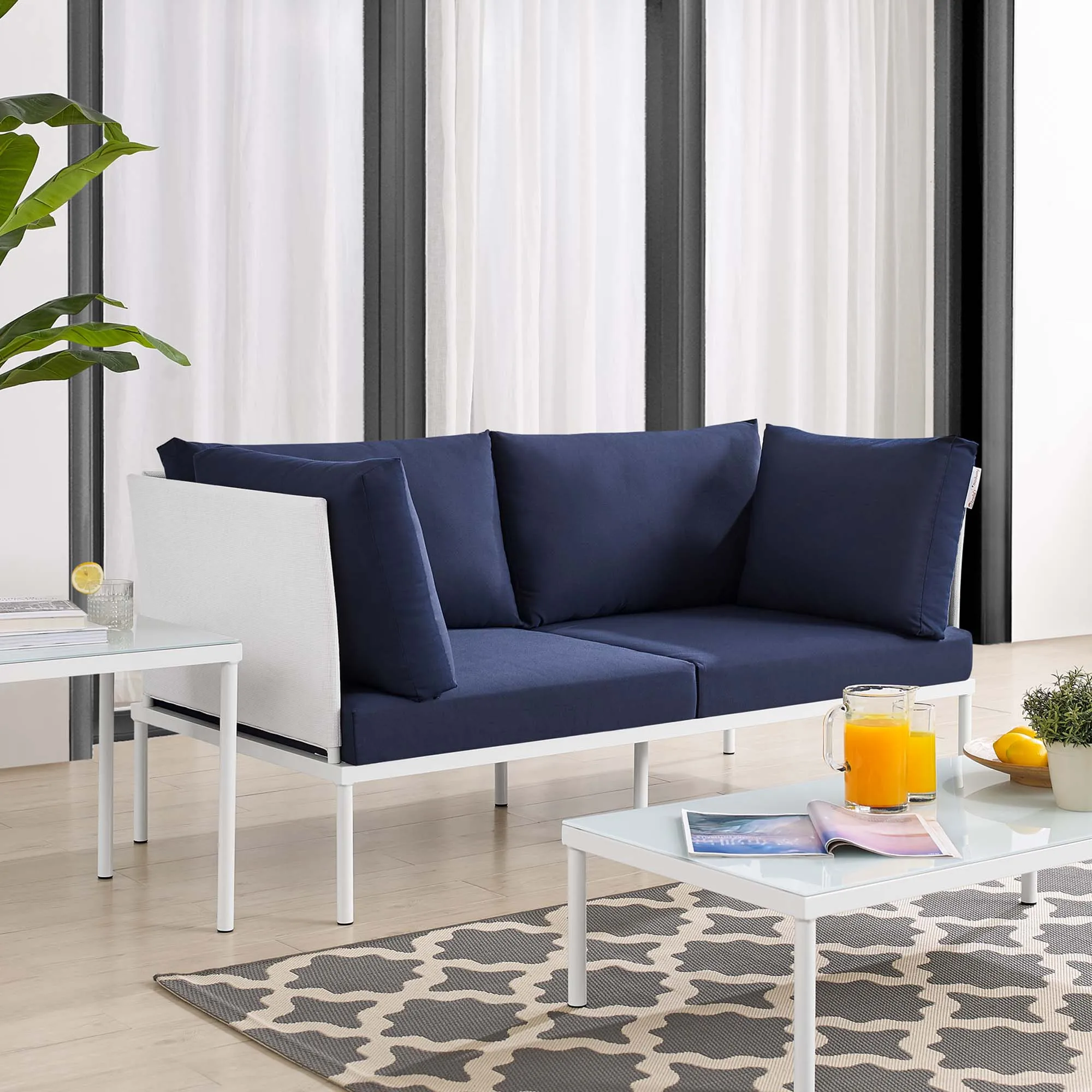Harmony Sunbrella® Outdoor Patio Aluminum Loveseat by Modway