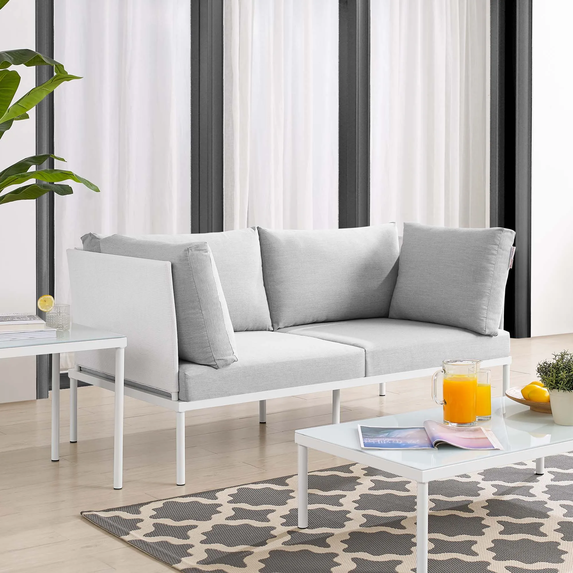 Harmony Sunbrella® Outdoor Patio Aluminum Loveseat by Modway