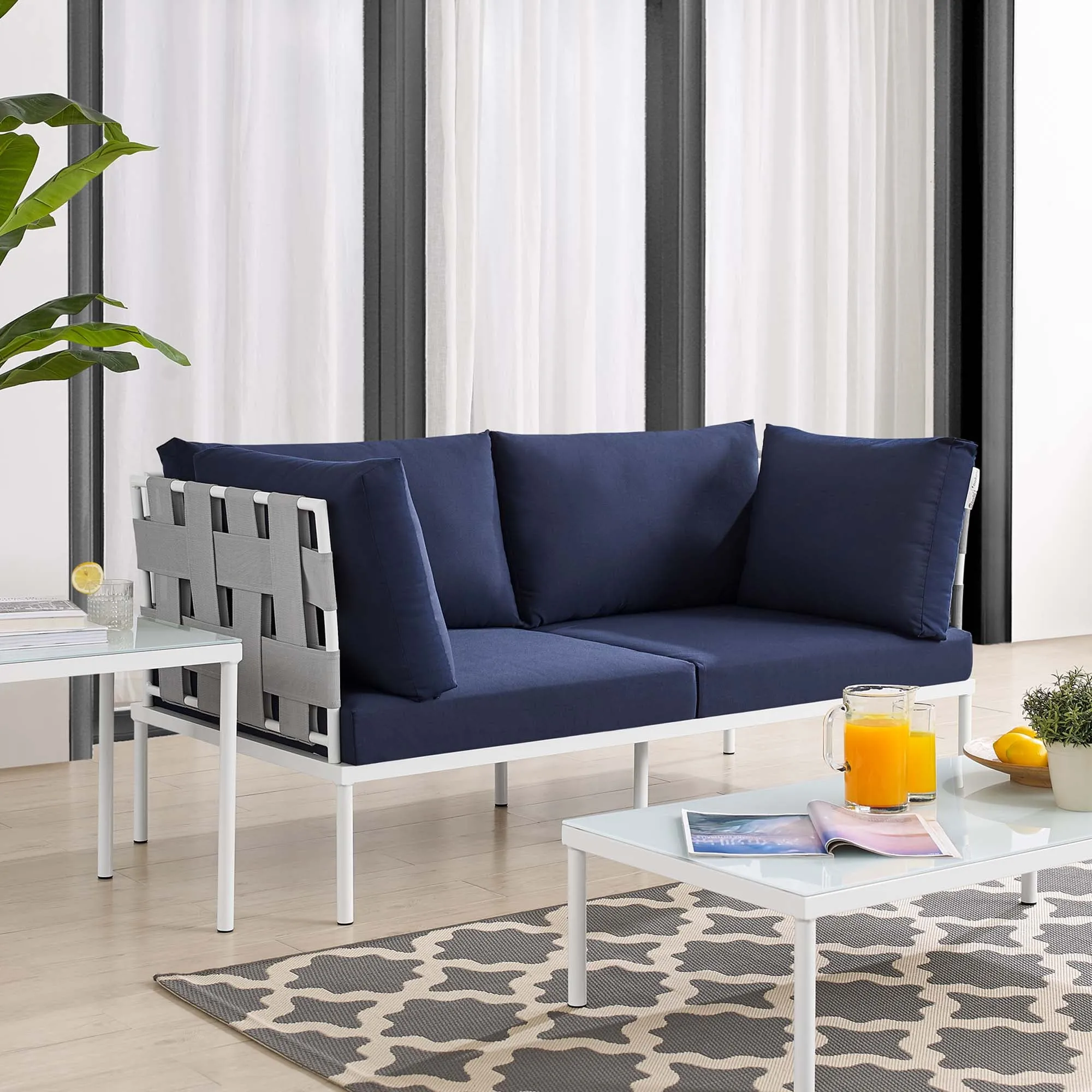 Harmony Sunbrella® Outdoor Patio Aluminum Loveseat by Modway