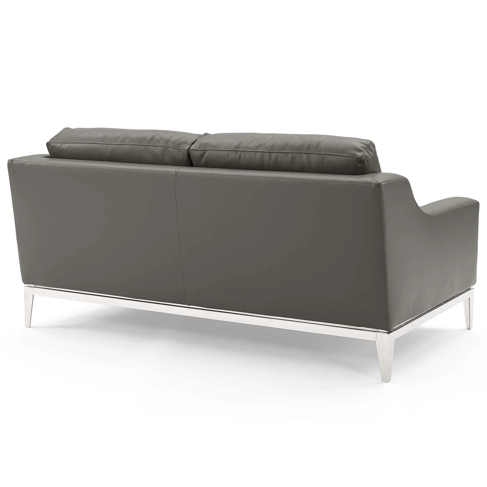 Harness Stainless Steel Base Leather Sofa and Loveseat Set by Modway