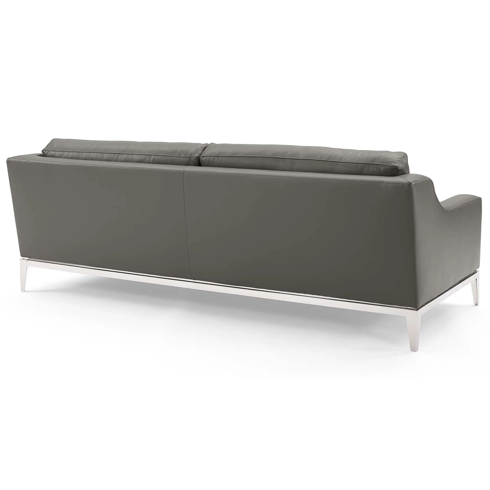 Harness Stainless Steel Base Leather Sofa and Loveseat Set by Modway