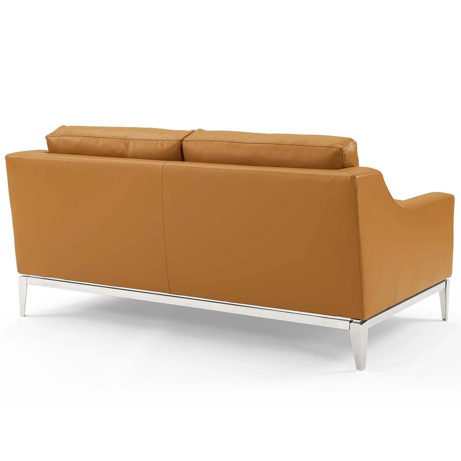 Harness Stainless Steel Base Leather Sofa and Loveseat Set by Modway