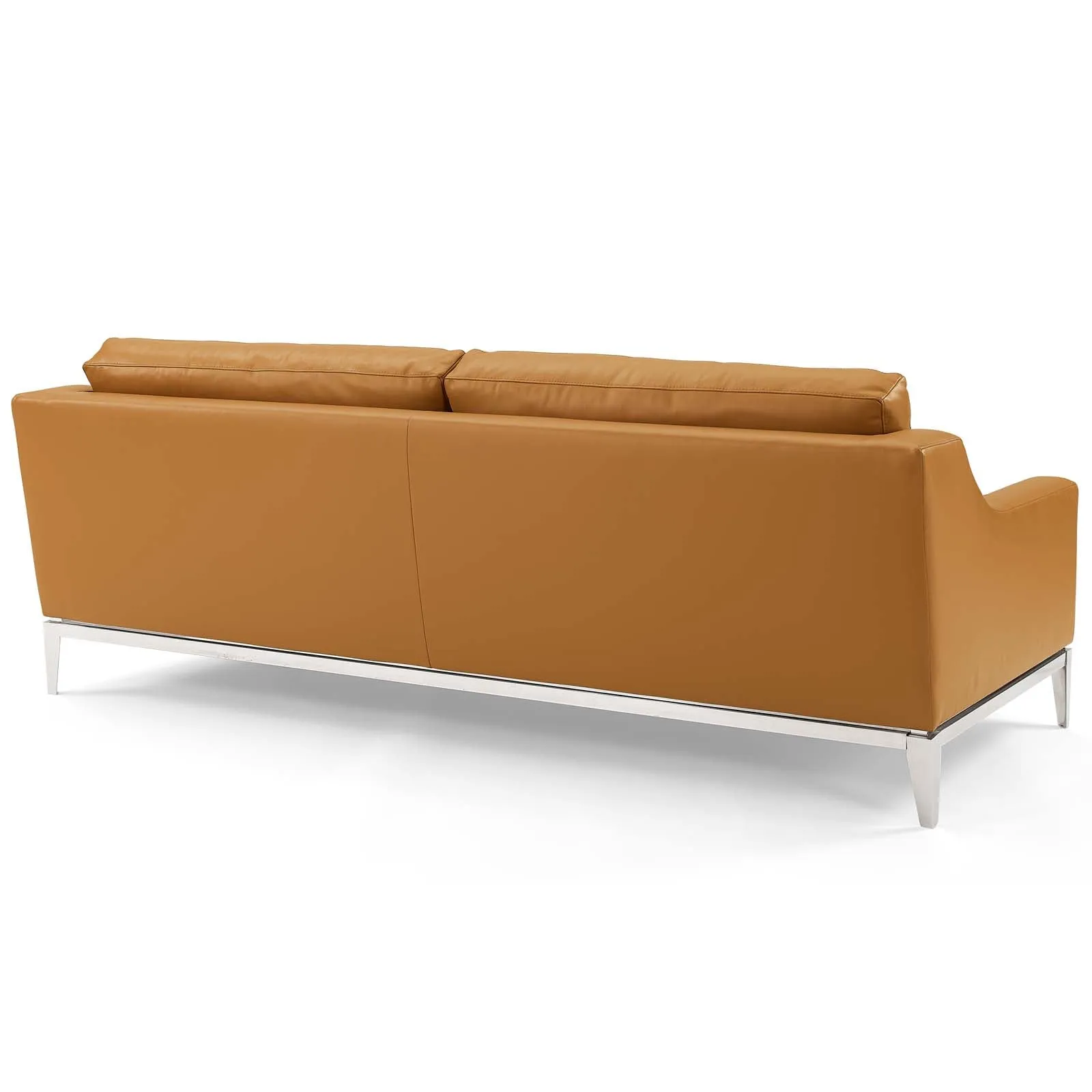 Harness Stainless Steel Base Leather Sofa and Loveseat Set by Modway
