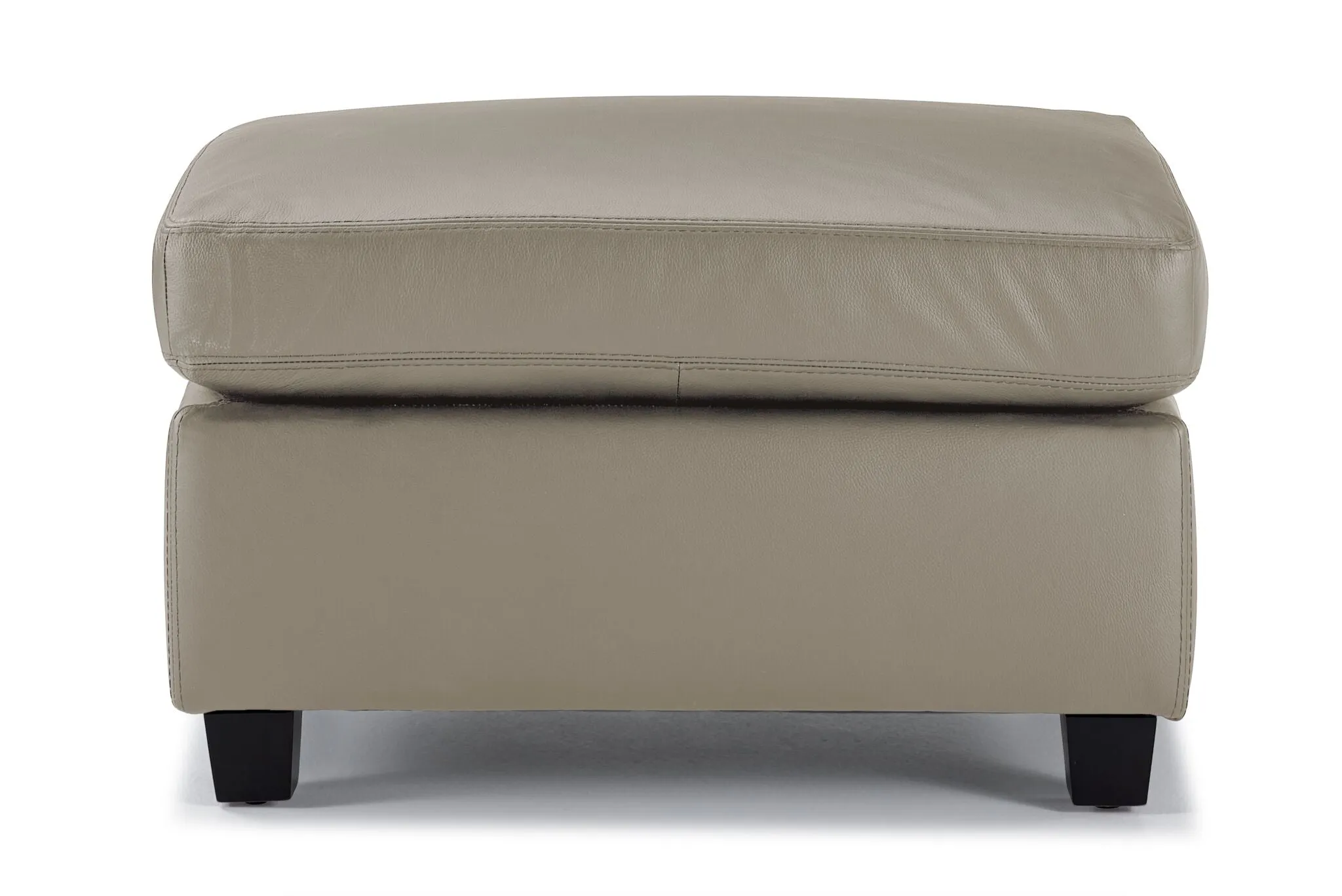 Icon Leather Ottoman - Cloud Grey