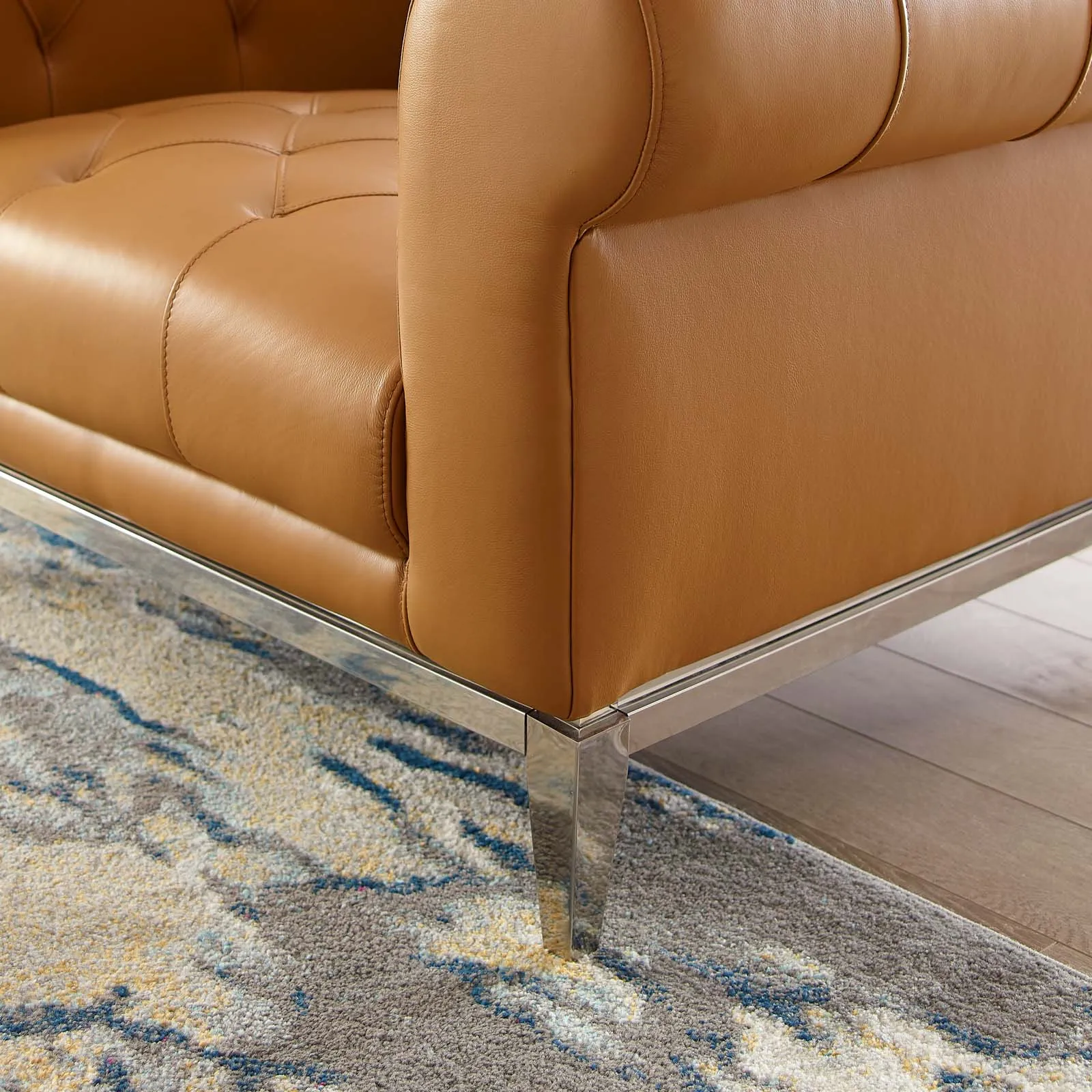Idyll Tufted Button Upholstered Leather Chesterfield Armchair by Modway