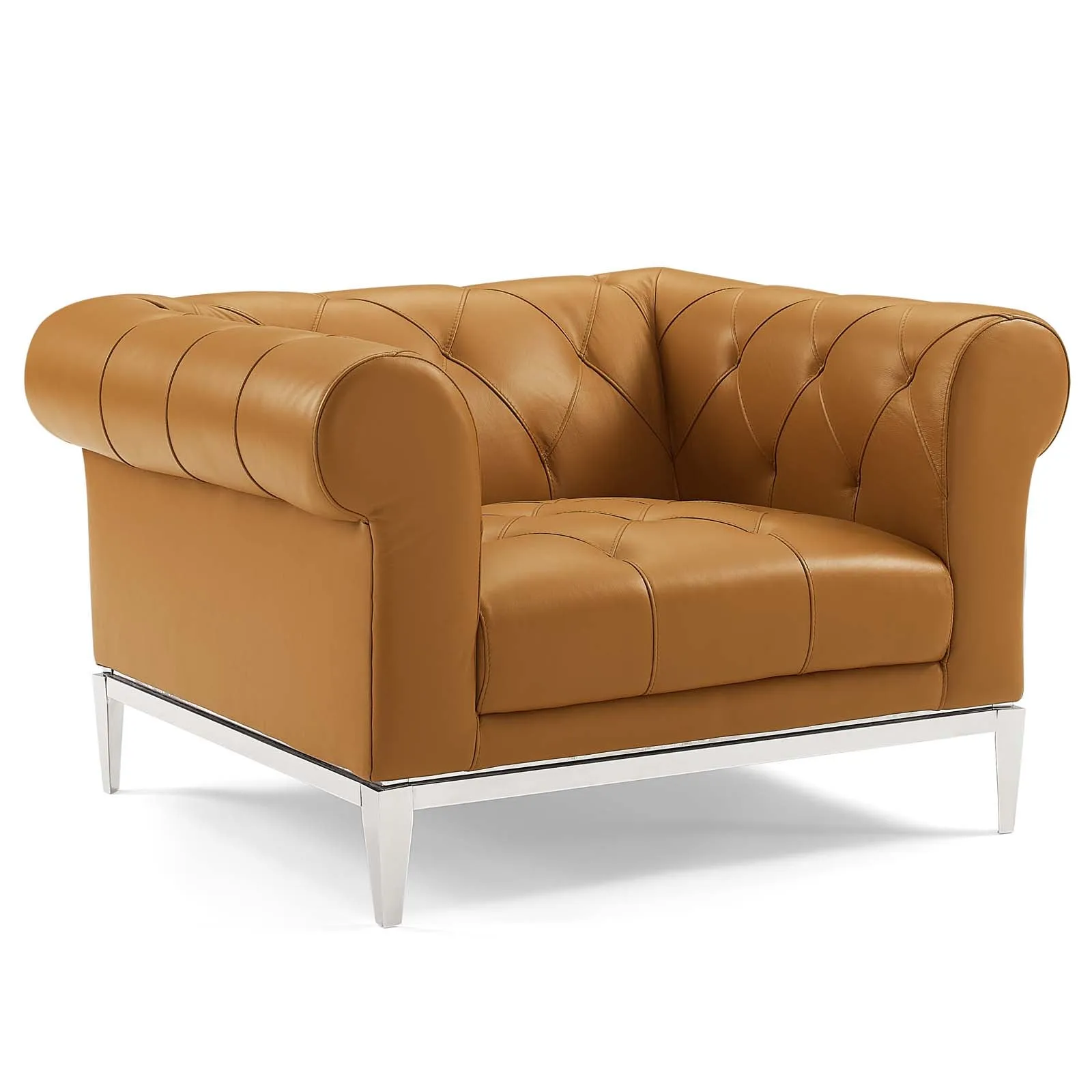 Idyll Tufted Button Upholstered Leather Chesterfield Armchair by Modway