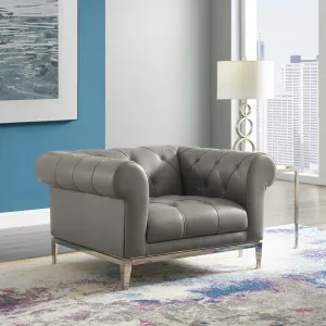 Idyll Tufted Button Upholstered Leather Chesterfield Armchair by Modway
