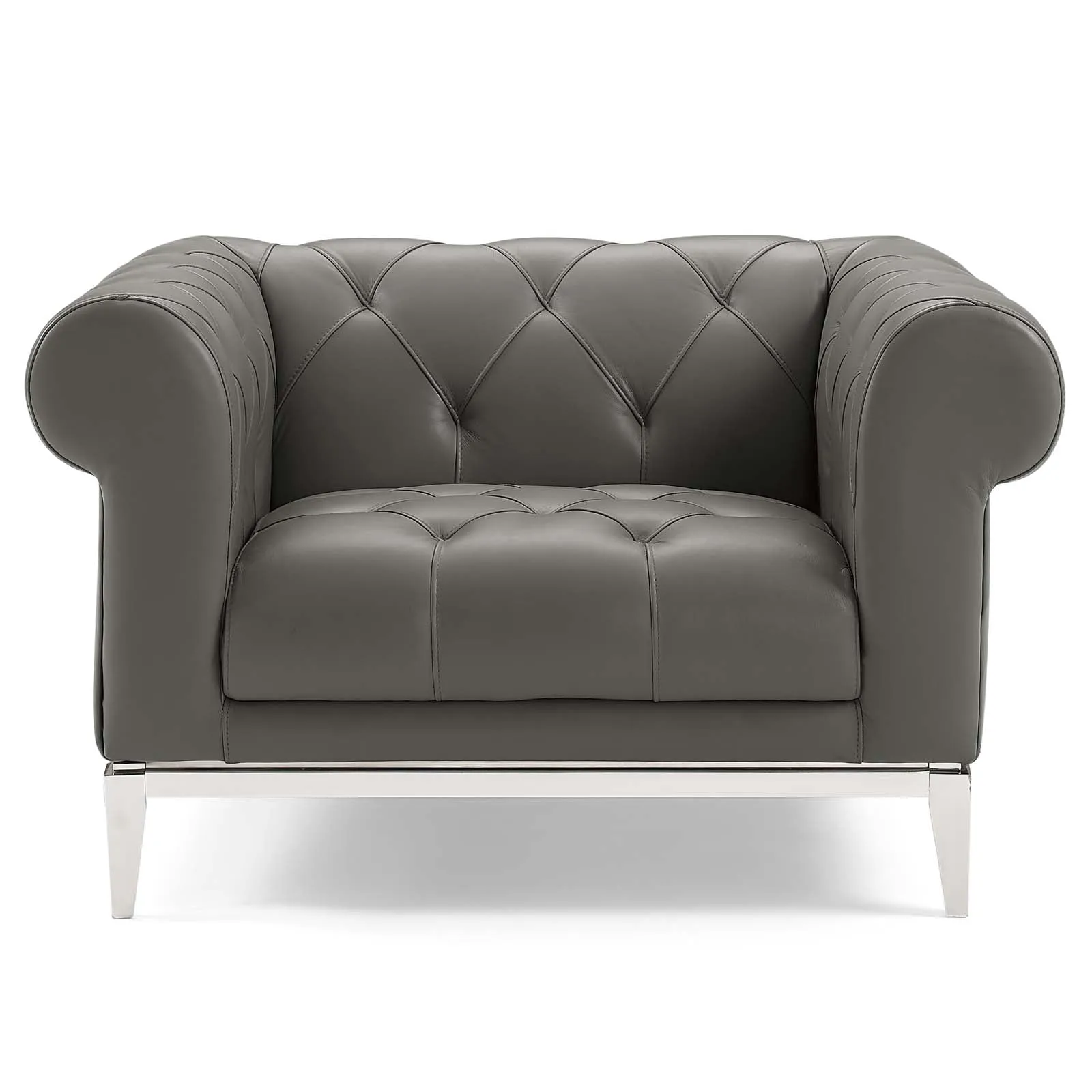 Idyll Tufted Button Upholstered Leather Chesterfield Armchair by Modway